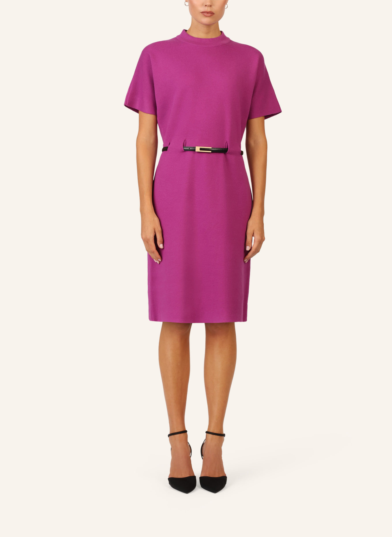 APART Strickkleid mit Gürtel: LILA