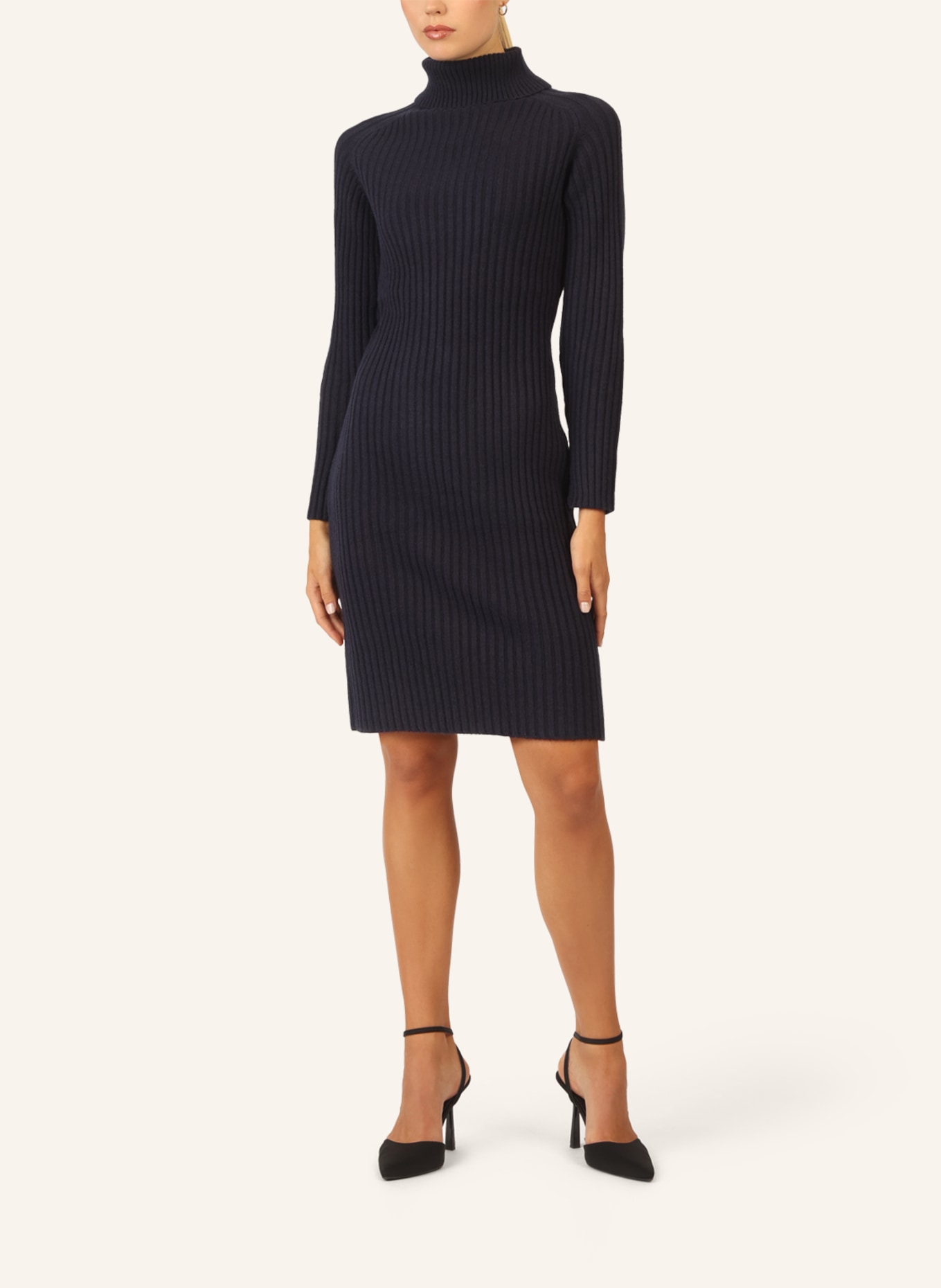 APART Rippenstrickkleid: DUNKELBLAU