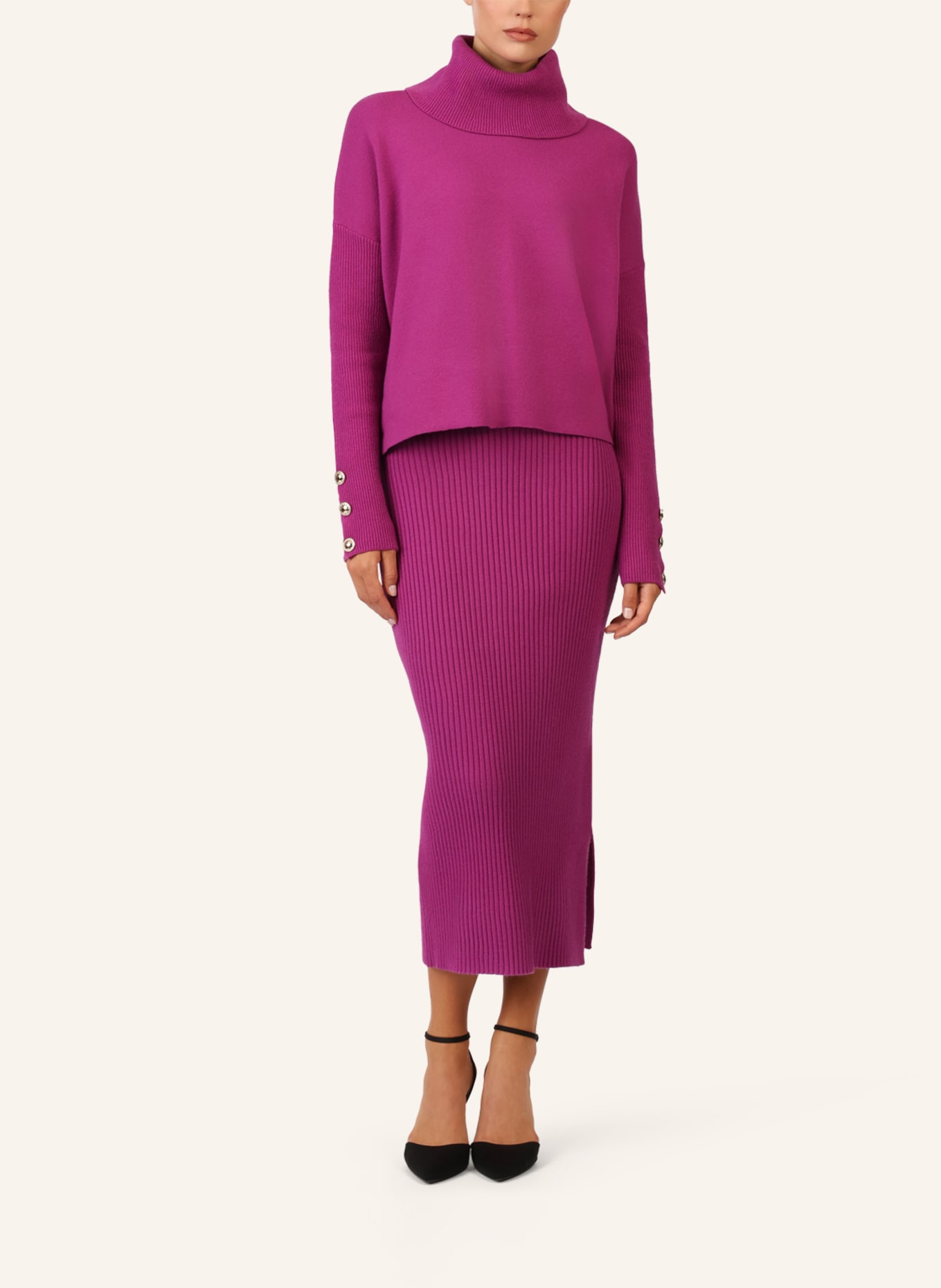 APART Rippenstrickrock: LILA