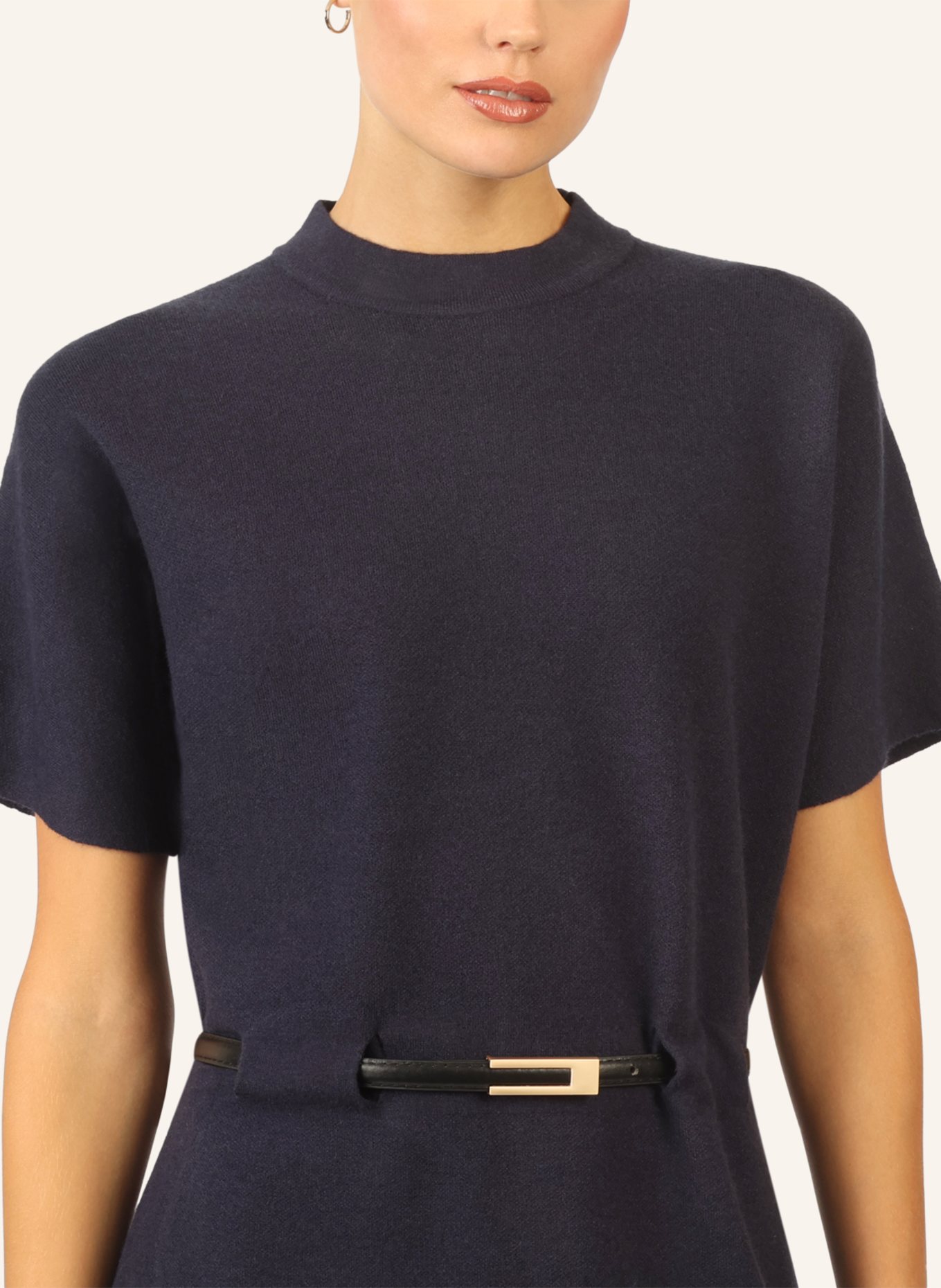 APART Strickkleid mit Gürtel: DUNKELBLAU