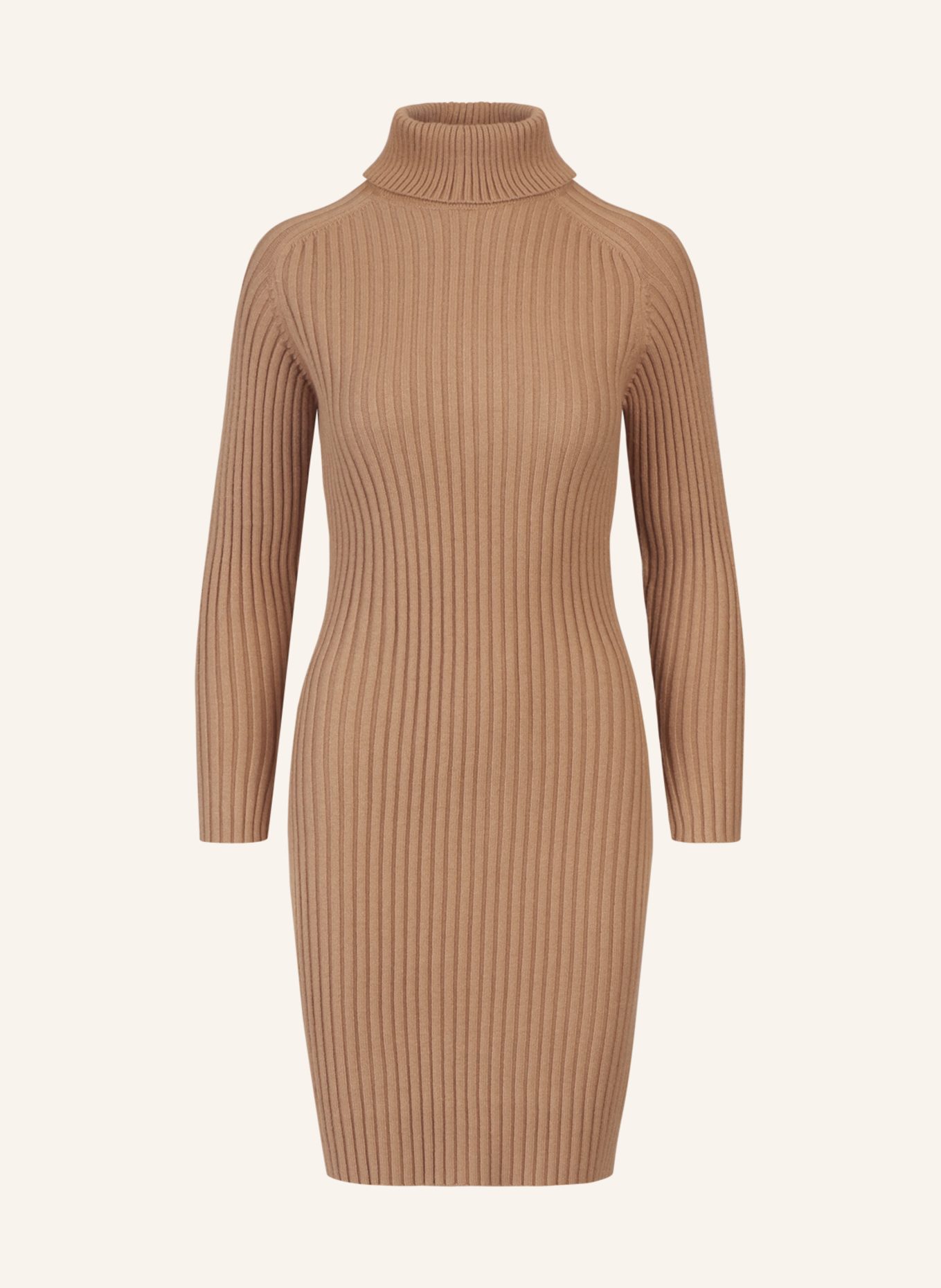 APART Rippenstrickkleid: CAMEL