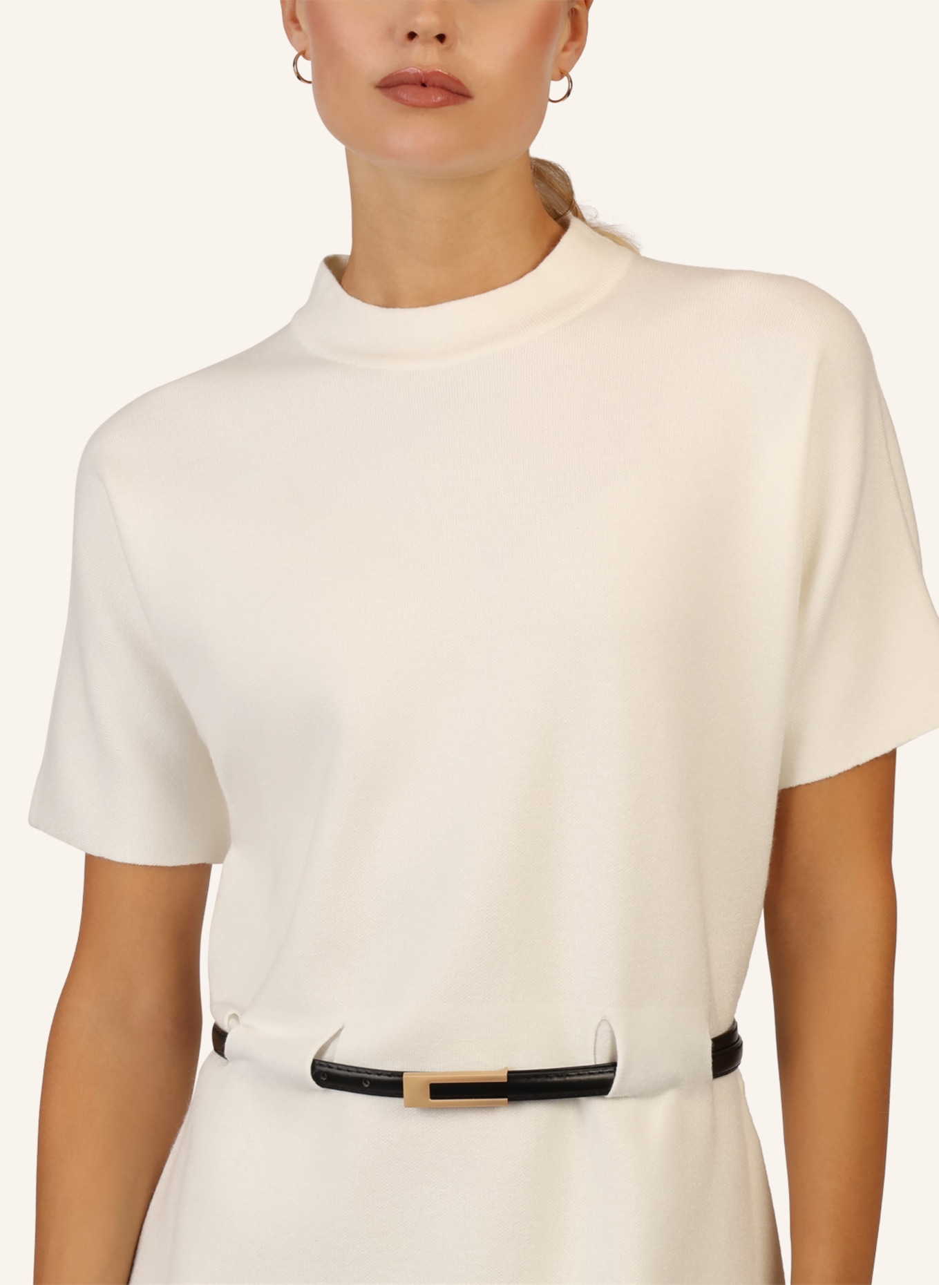 APART Strickkleid mit Gürtel: CREME