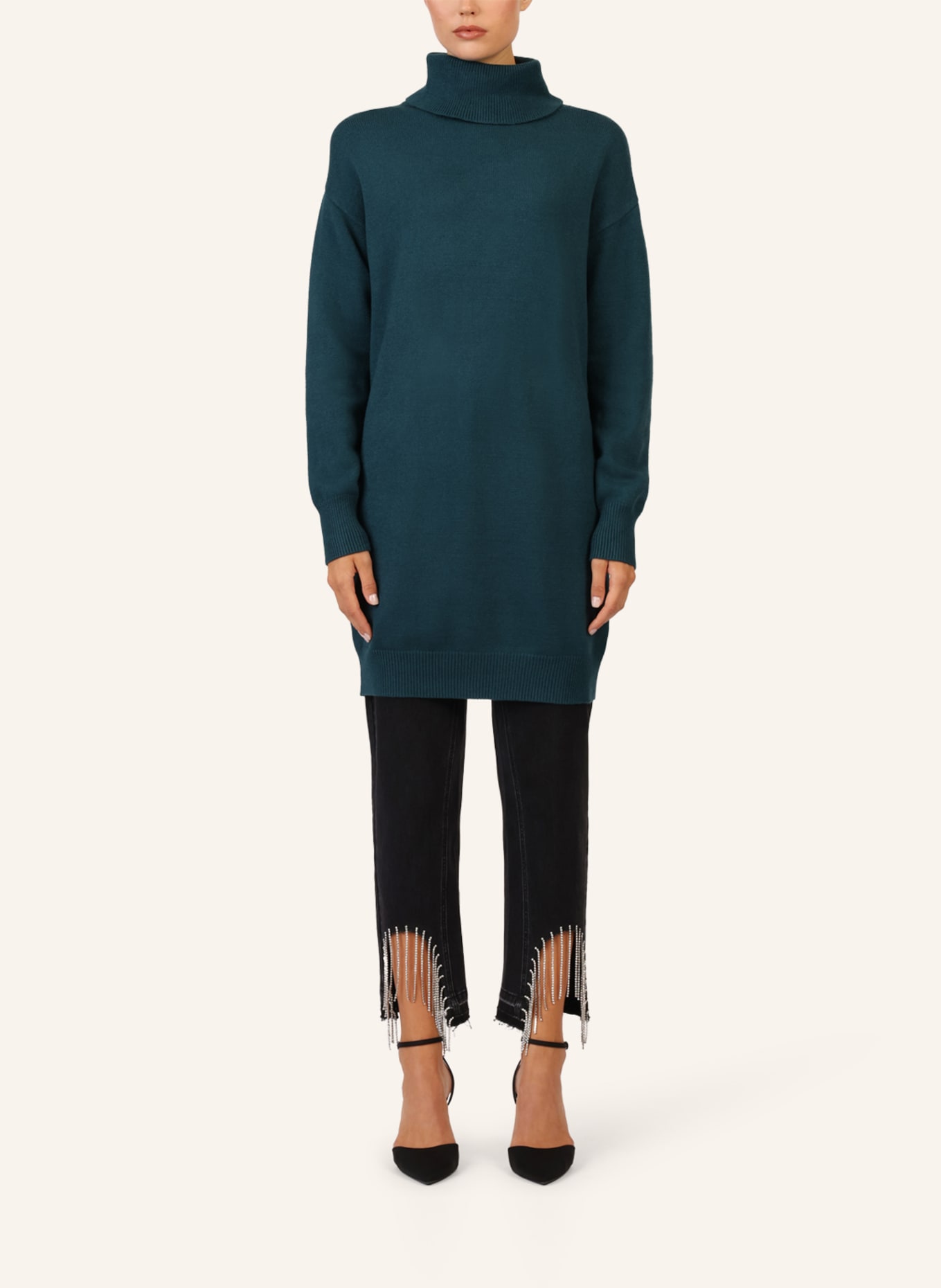 APART Overside Strickkleid: DUNKELGRÜN