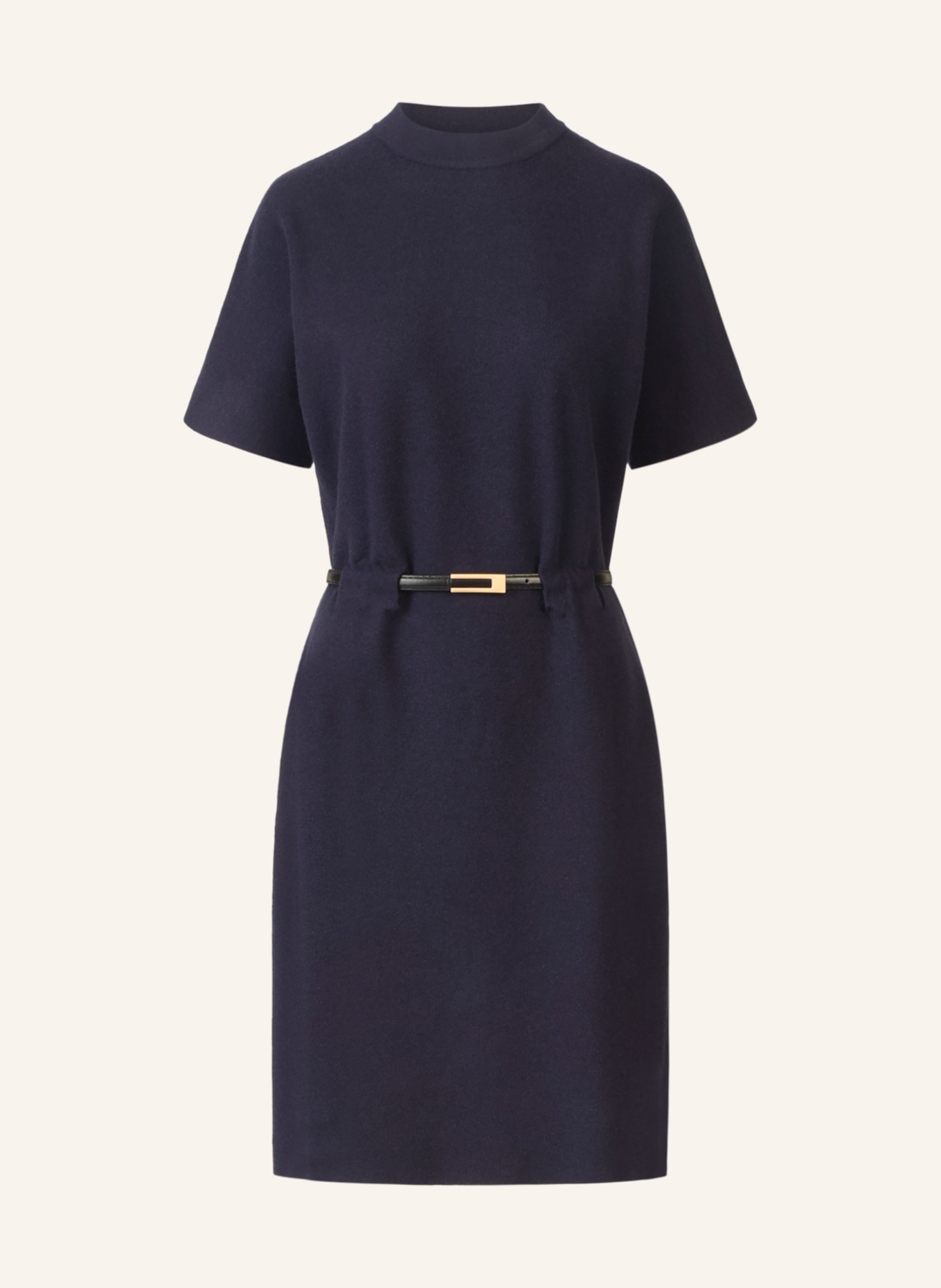 APART Strickkleid mit Gürtel: DUNKELBLAU