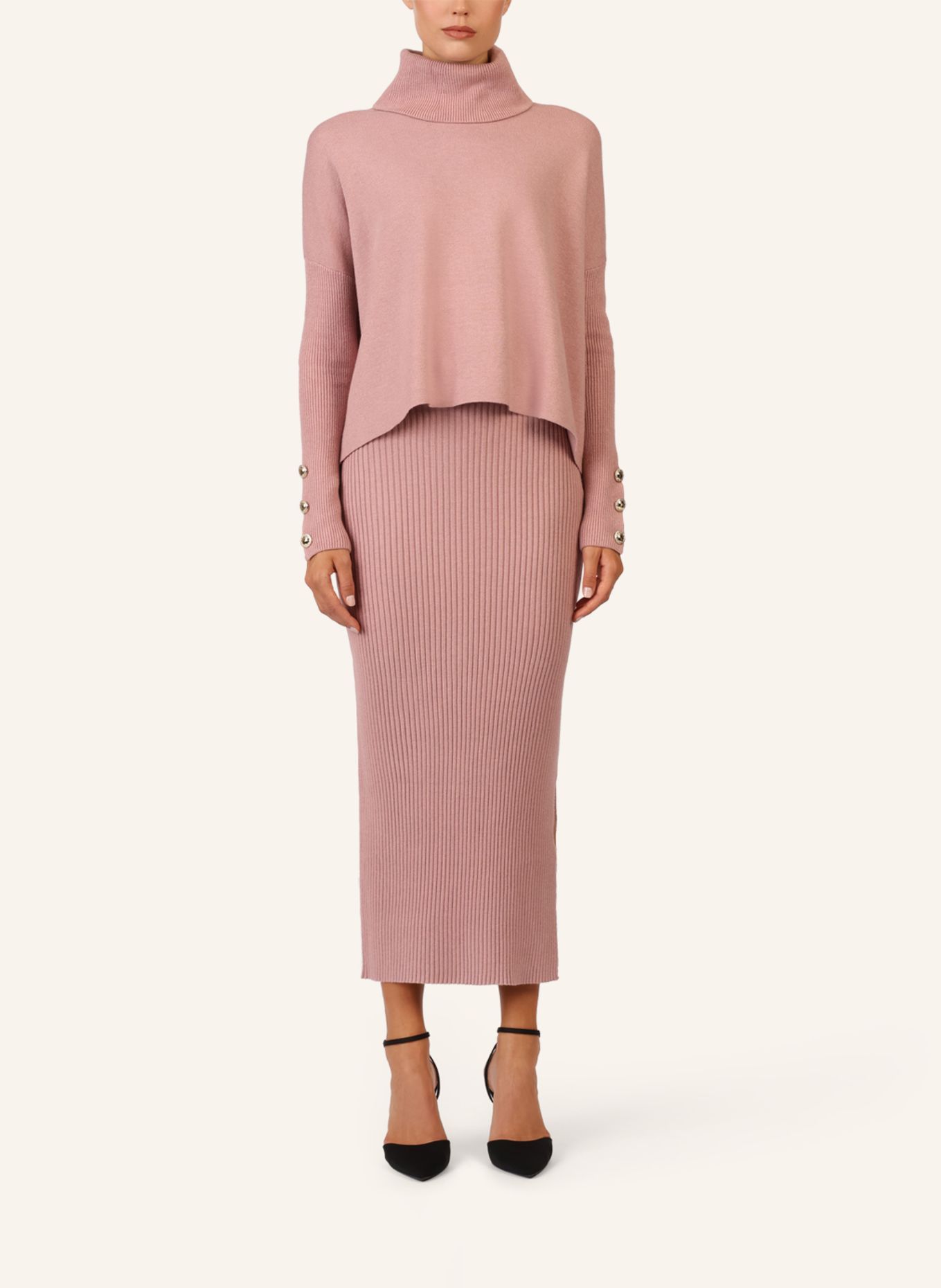 APART Rippenstrickrock: HELLLILA