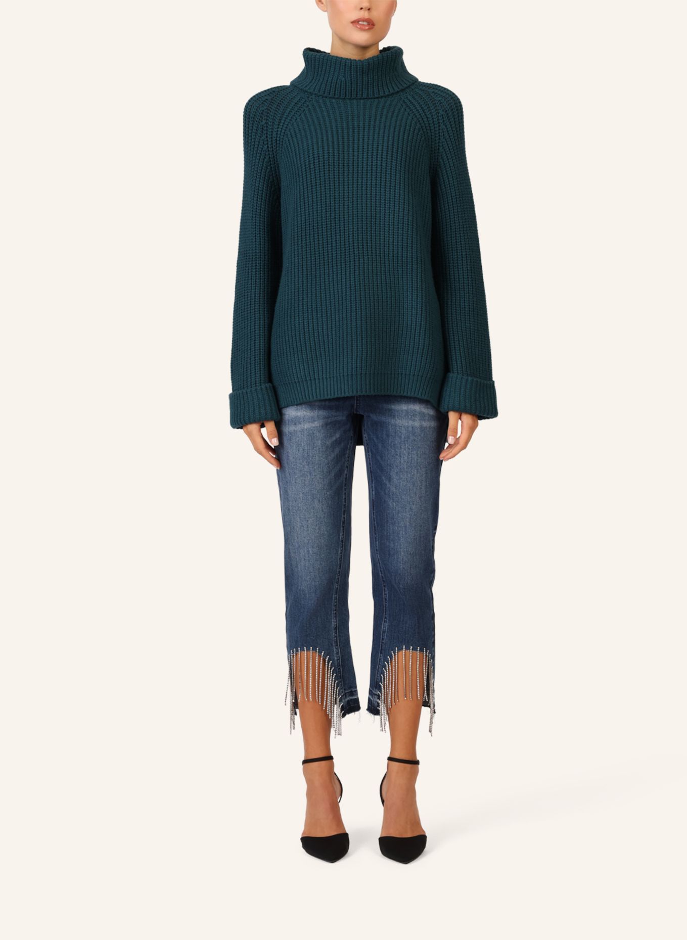 APART Oversized Pullover: DUNKELGRÜN