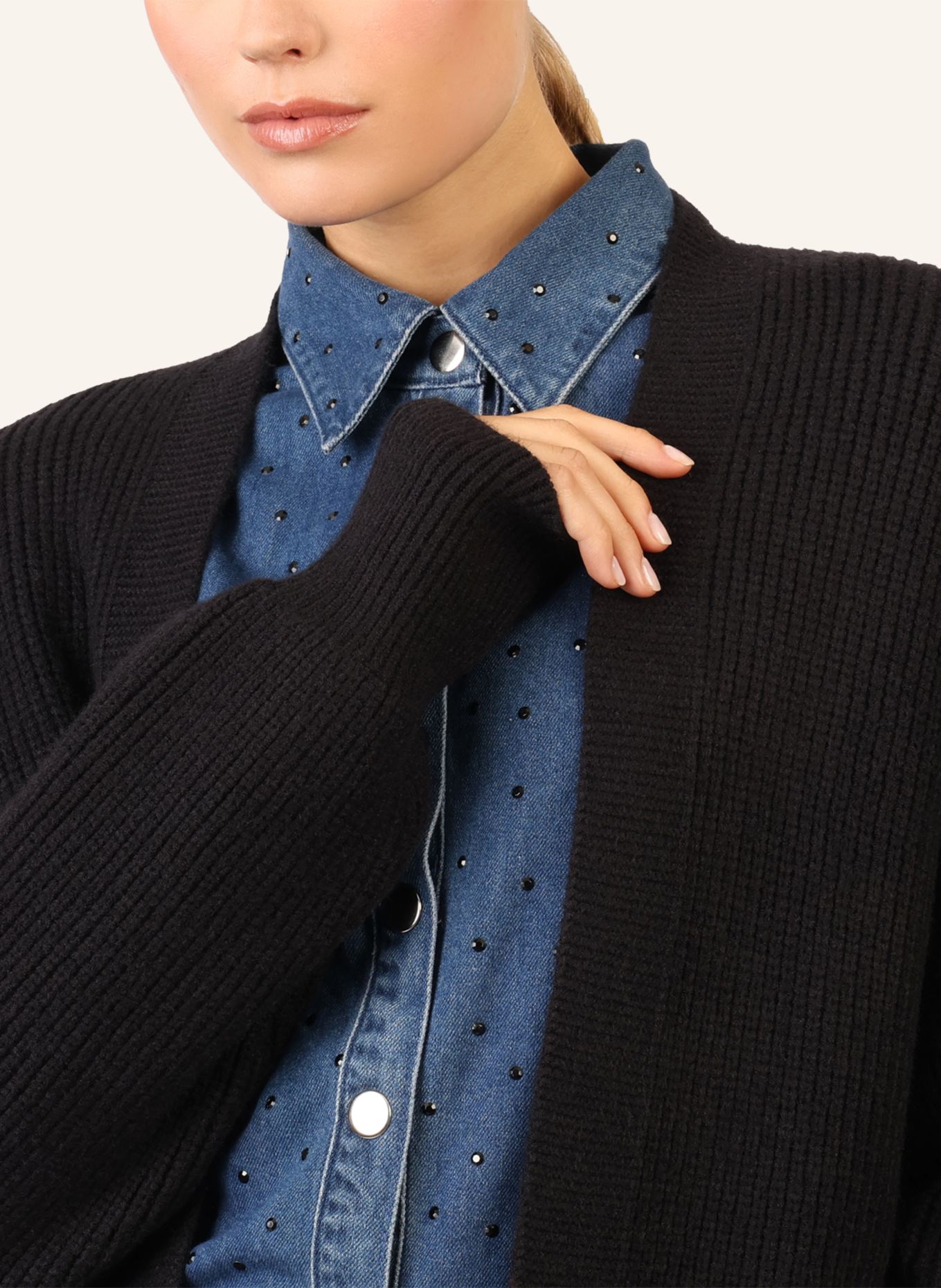 APART Lange Strickjacke: SCHWARZ