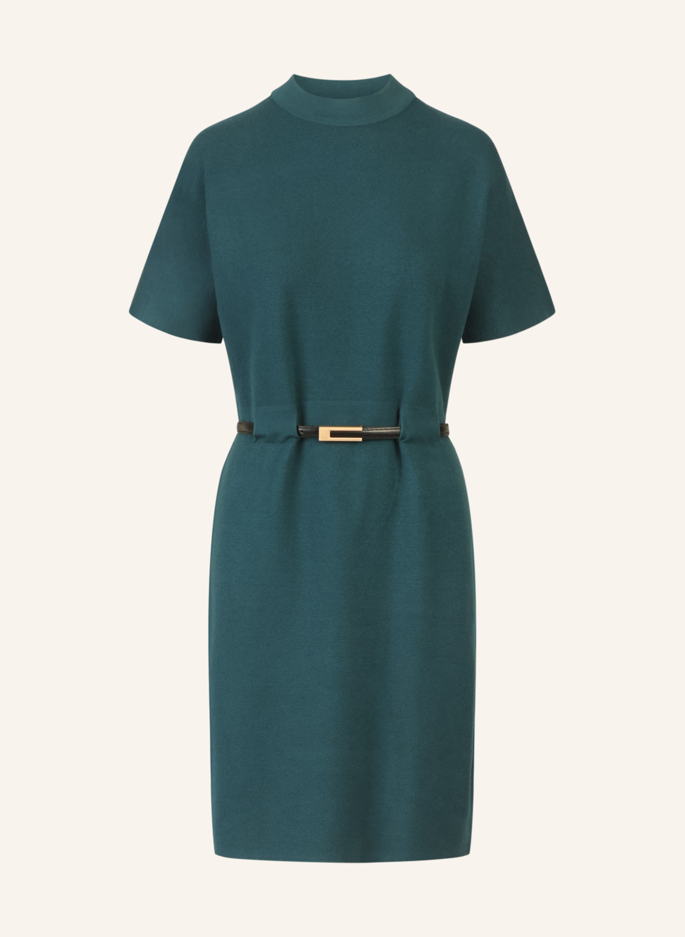 APART Strickkleid mit Gürtel: DUNKELGRÜN