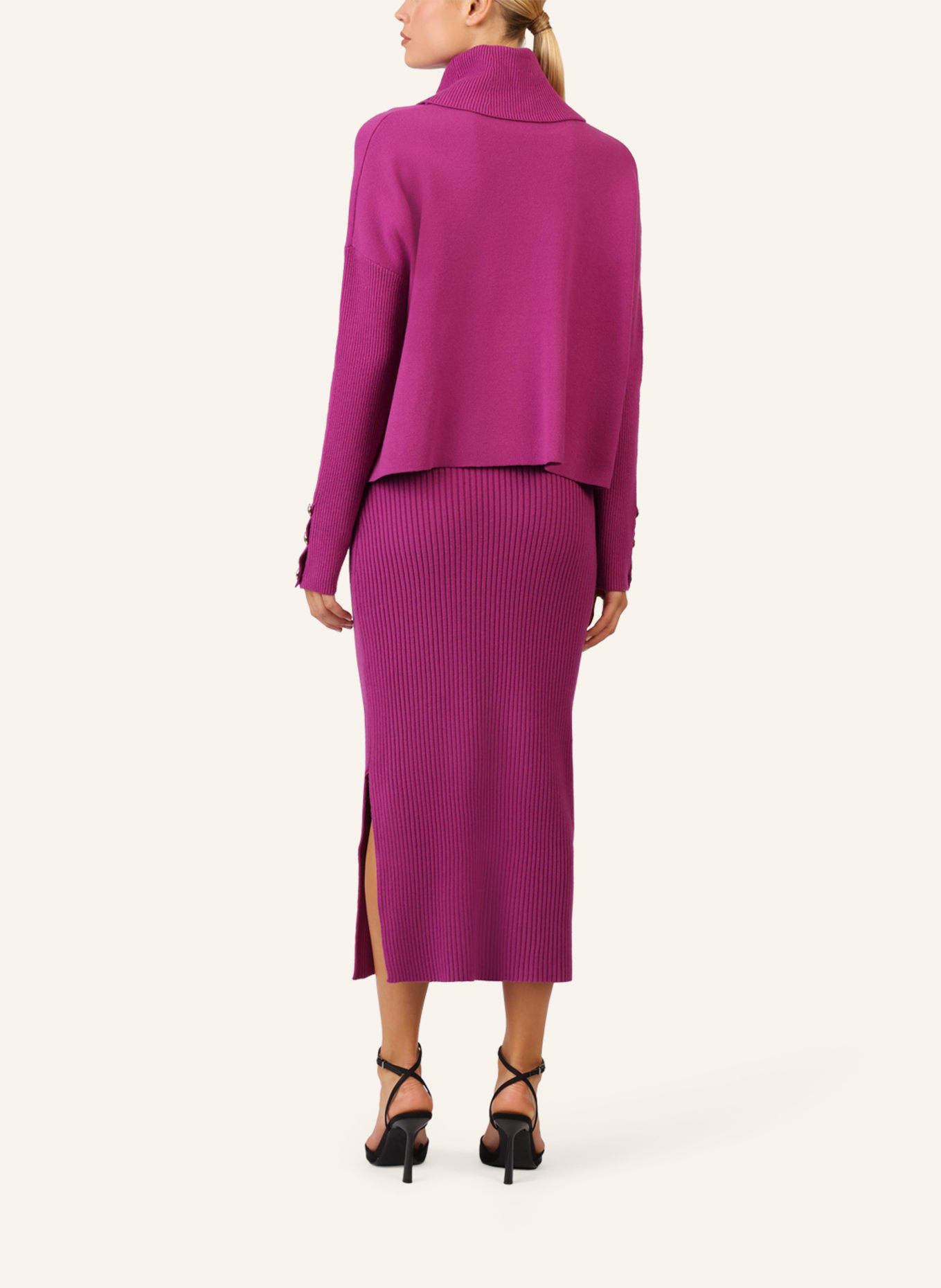 APART Rippenstrickrock: LILA