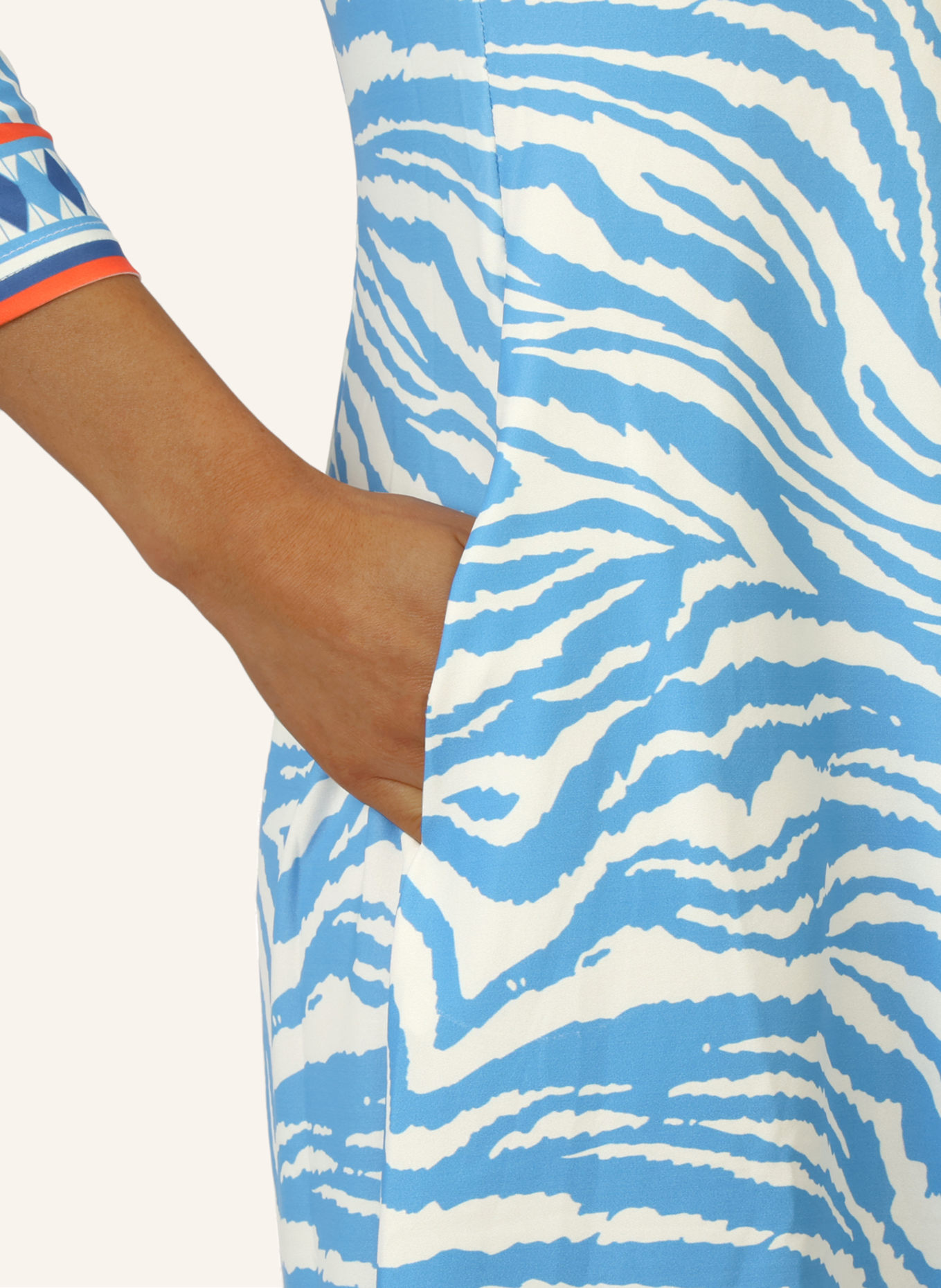 mint & mia kurzes Kofferkleid: BLAU/ WEISS