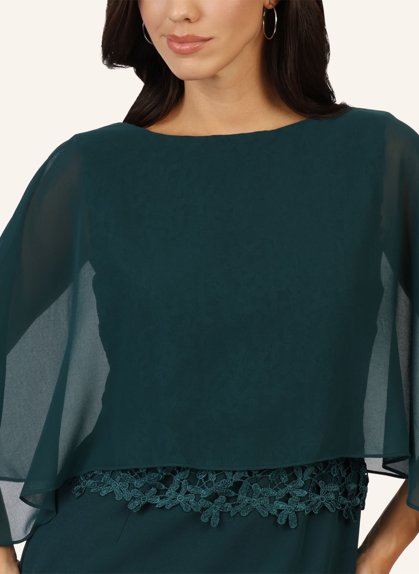 APART Kleid mit Chiffoncape: DUNKELGRÜN