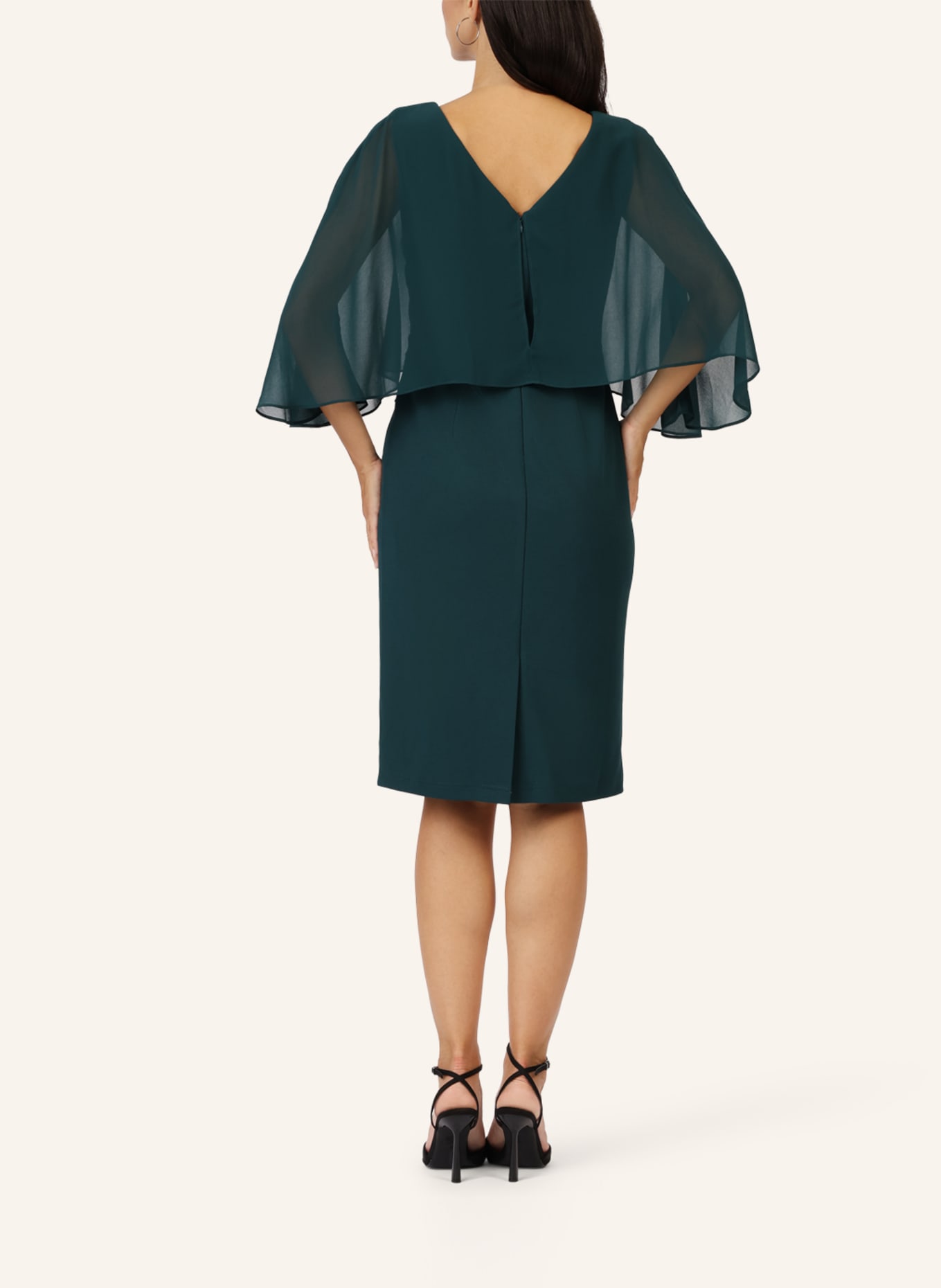 APART Kleid mit Chiffoncape: DUNKELGRÜN