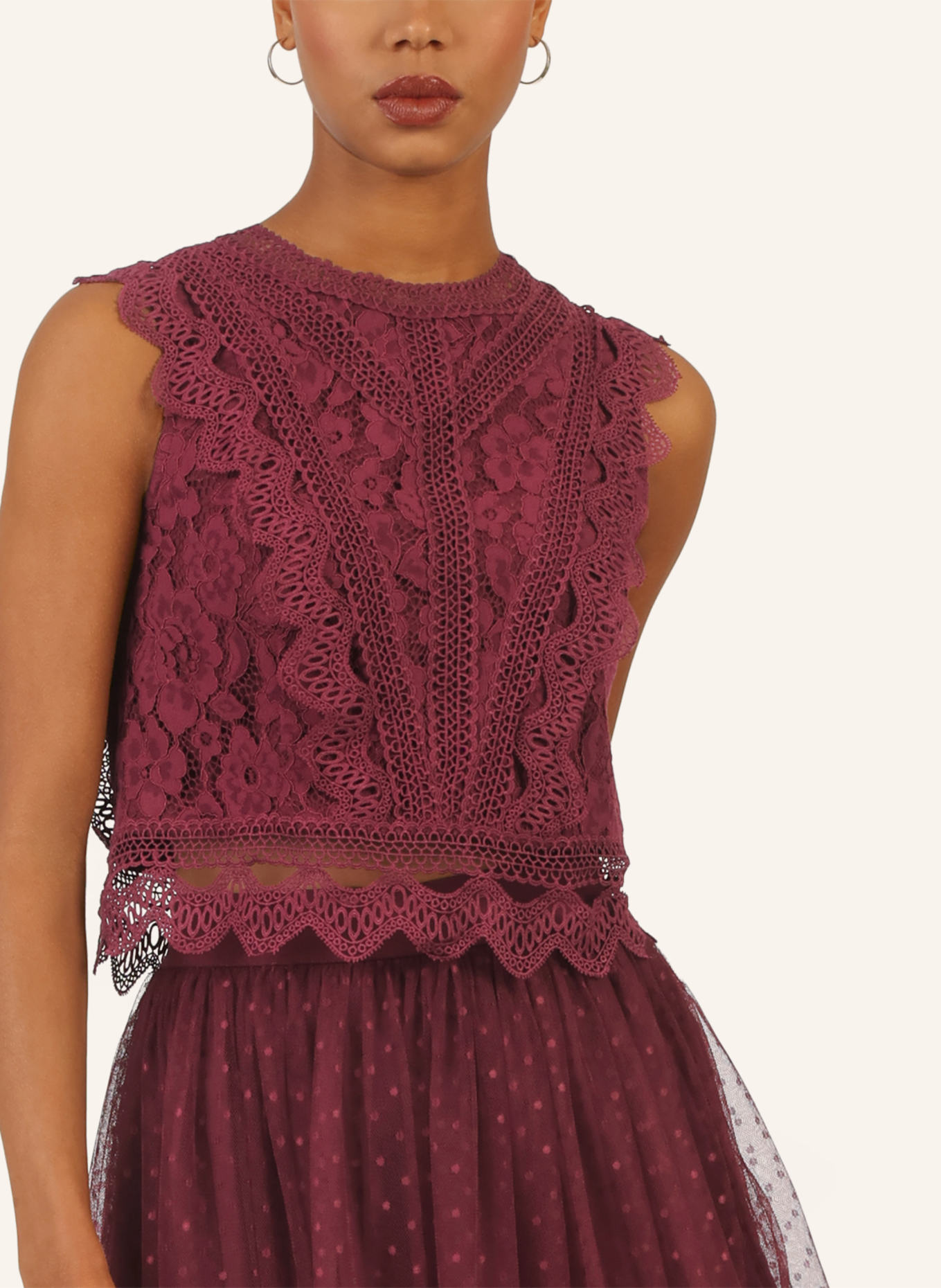 APART Blusentop aus Spitze: ROT