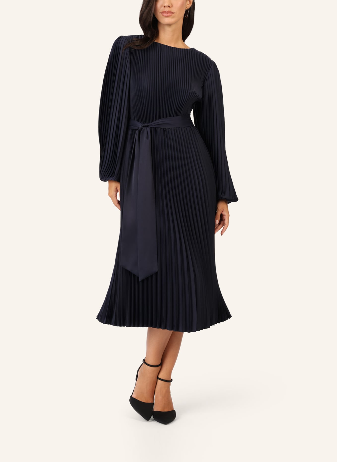 APART Midi Plisseekleid: DUNKELBLAU