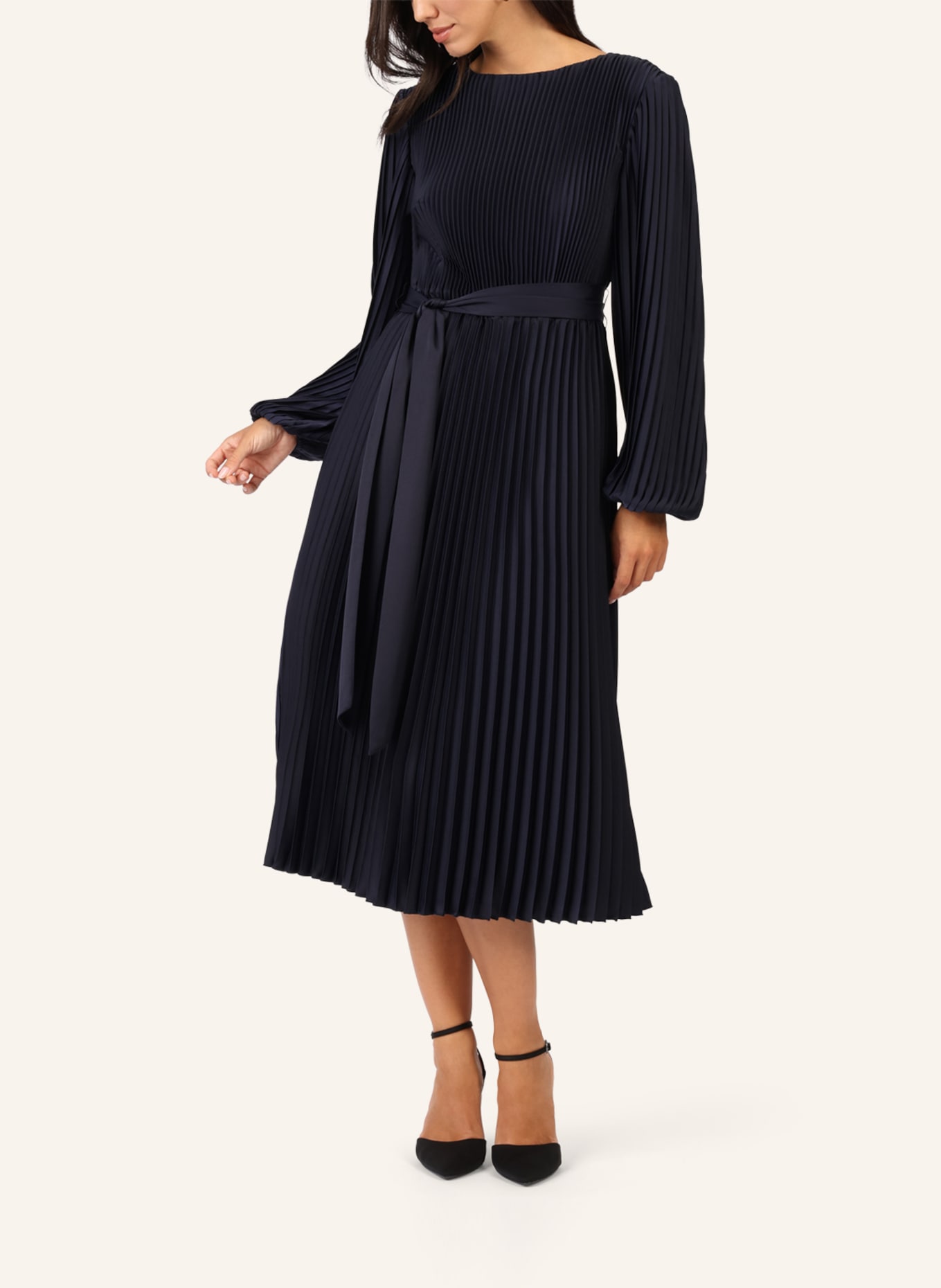 APART Midi Plisseekleid: DUNKELBLAU