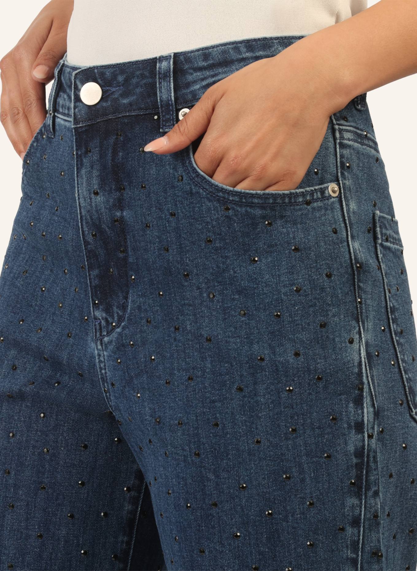 APART Weite Jeans mit Kristallsteinen: BLAU
