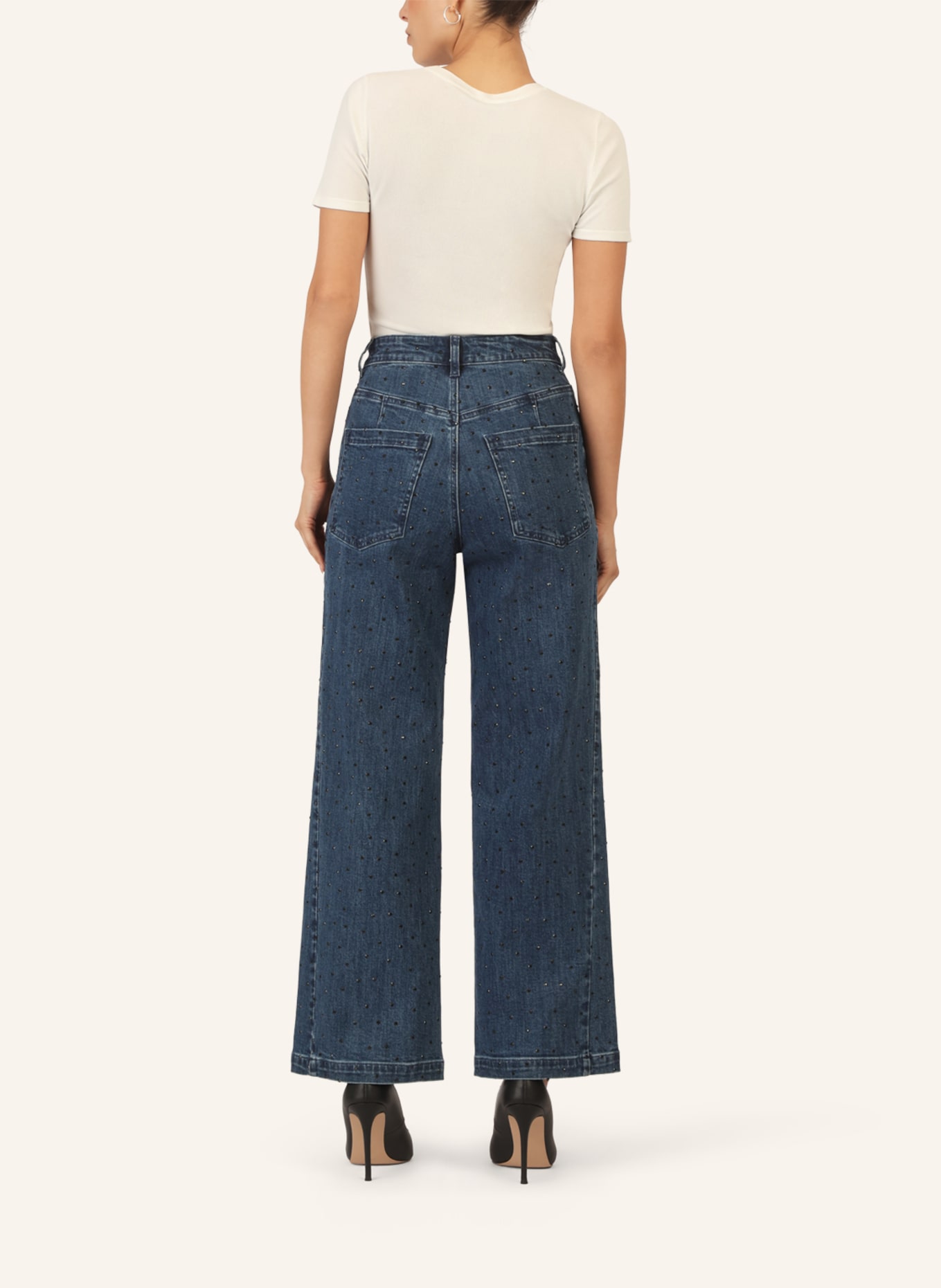 APART Weite Jeans mit Kristallsteinen: BLAU