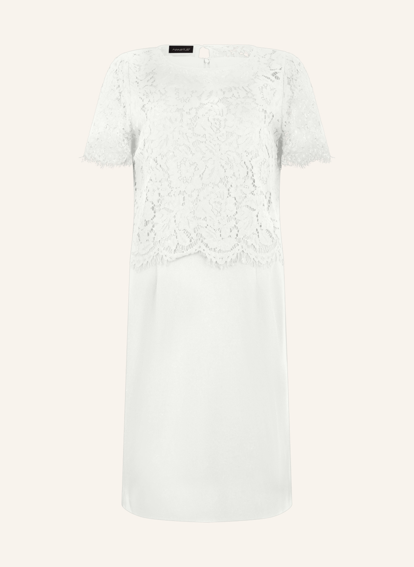 APART Etuikleid mit Spitzenjäckchen: CREME