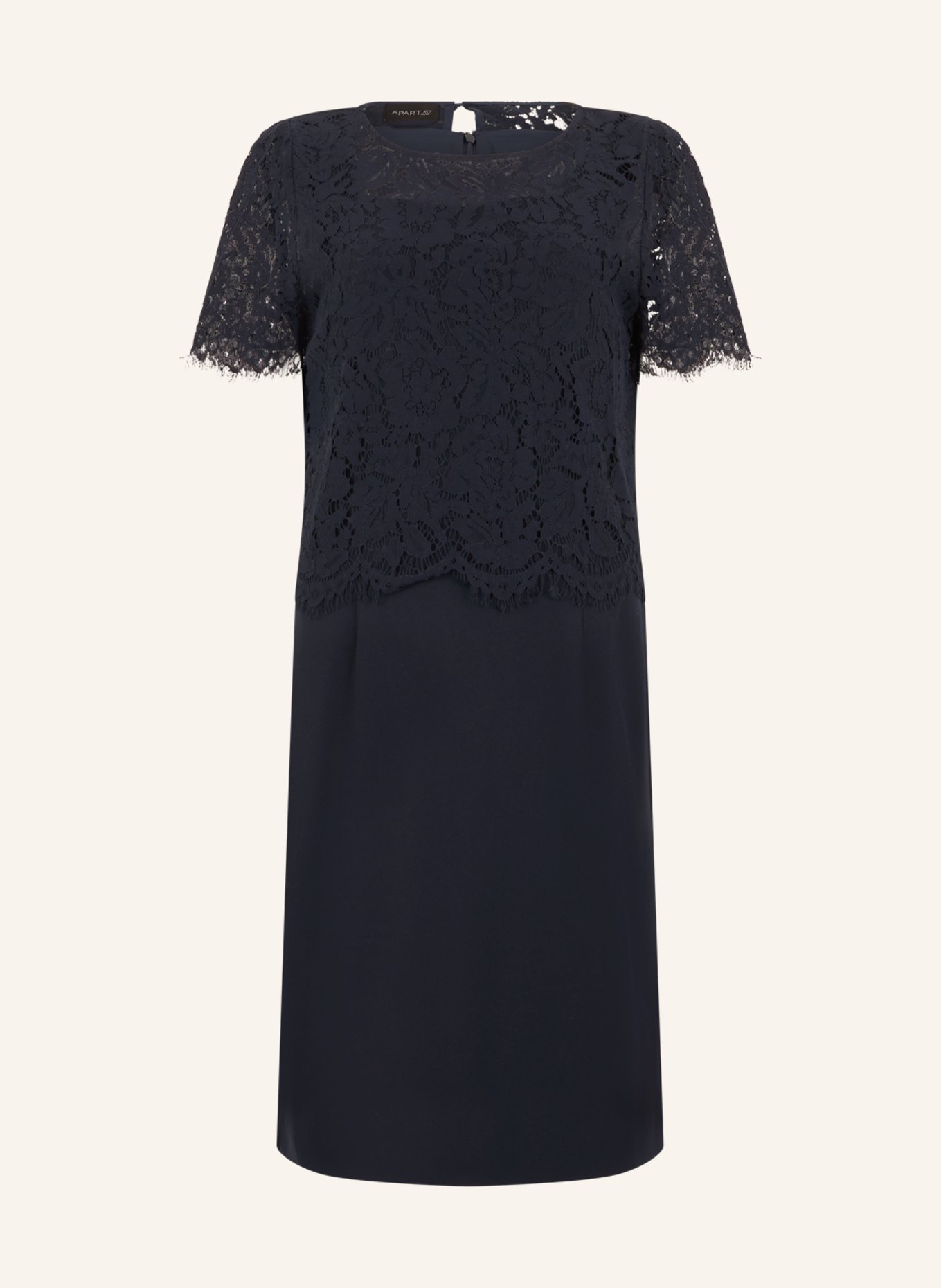APART Etuikleid mit Spitzenjäckchen: DUNKELBLAU