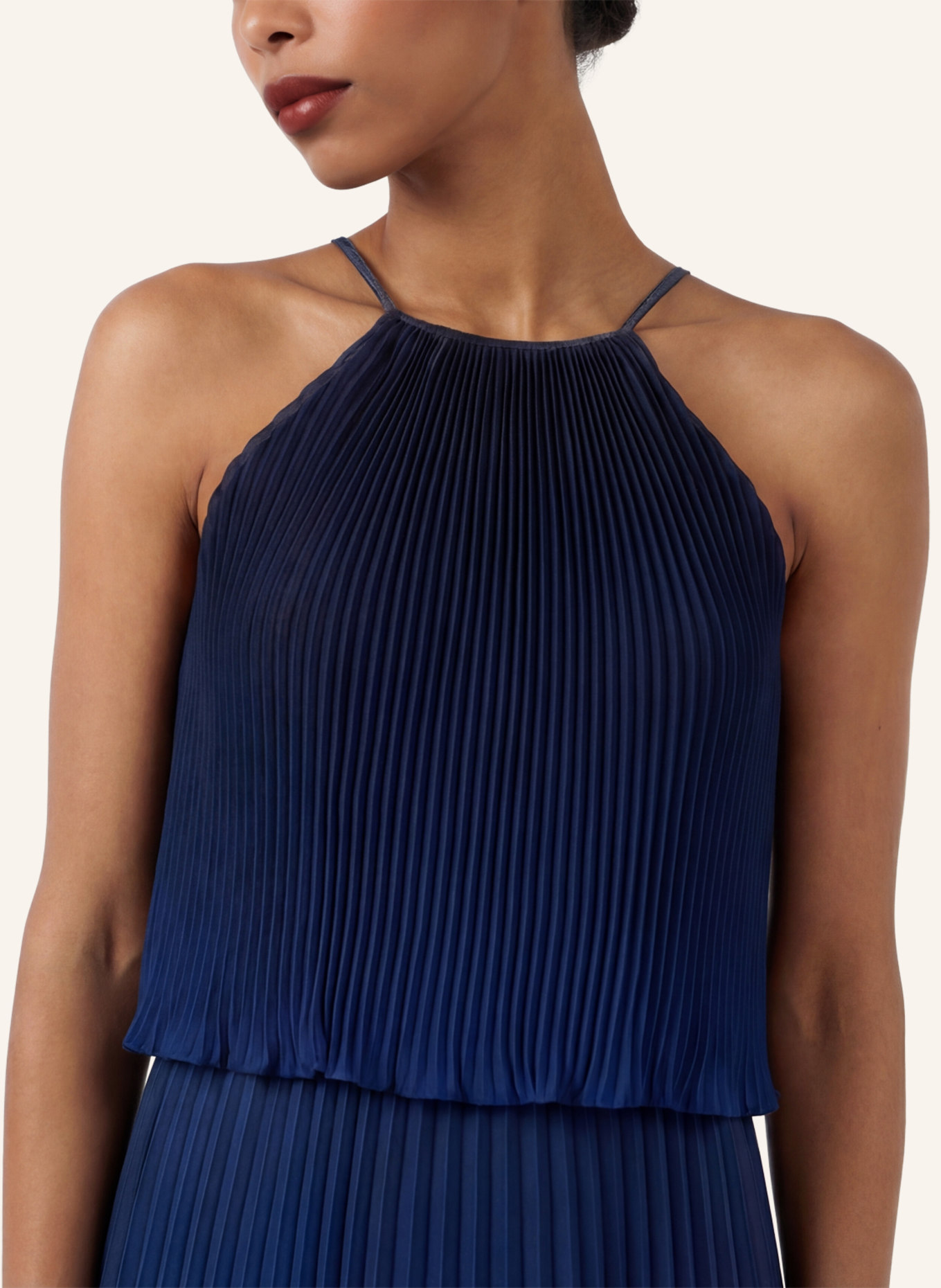 APART Langes Chiffonkleid: DUNKELBLAU