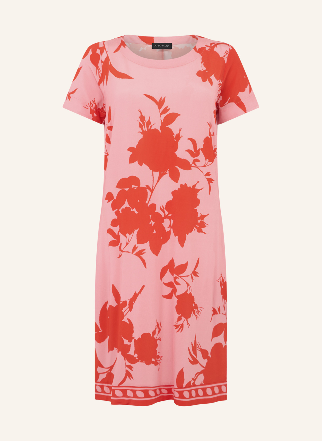APART Jerseykleid: PINK/ ORANGE