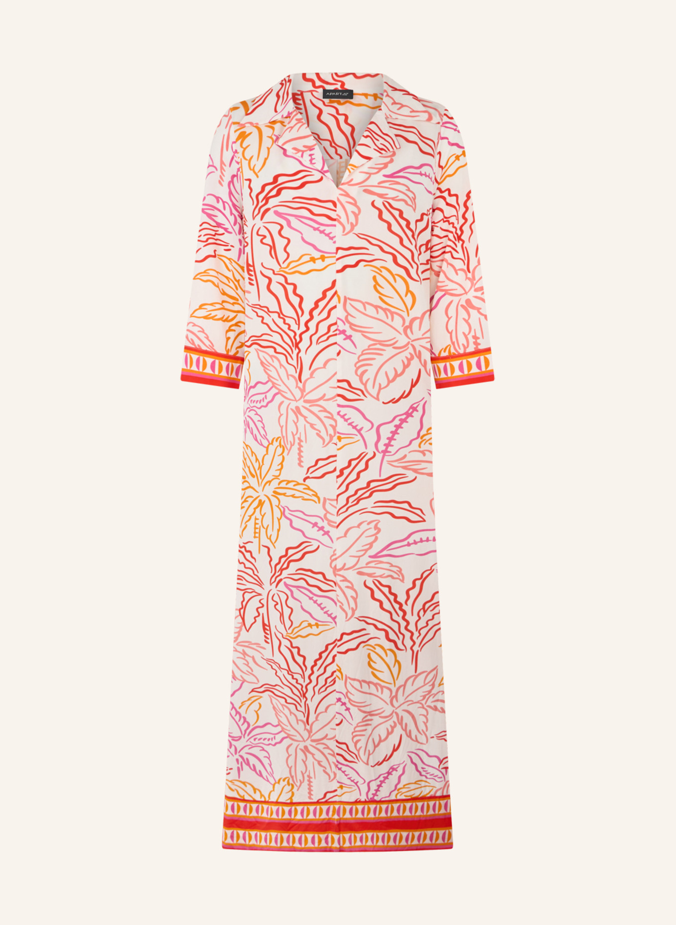 APART Langes Jerseykleid: CREME/ NUDE