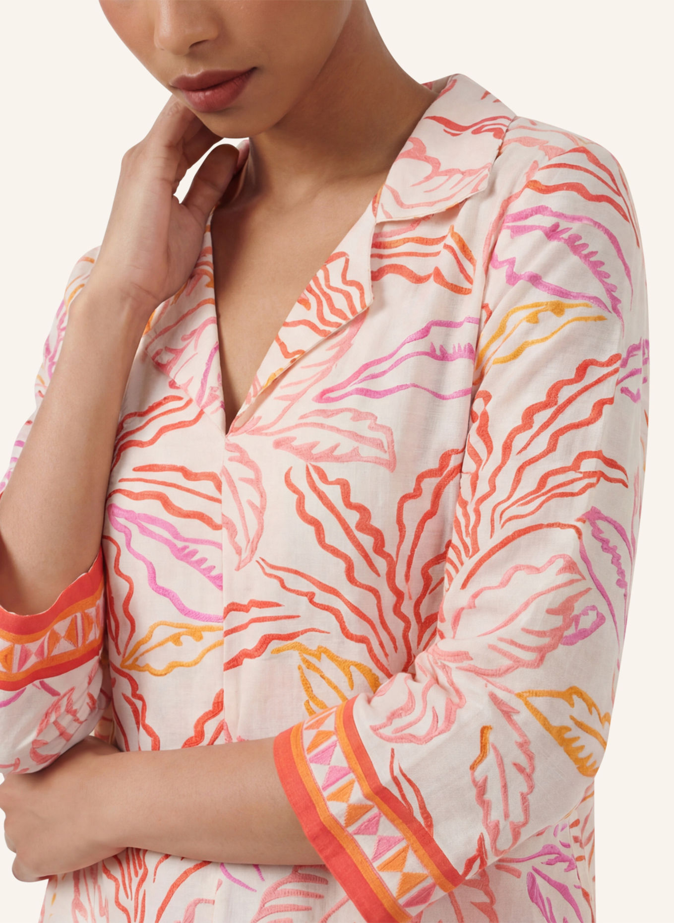 APART Langes Jerseykleid: CREME/ NUDE