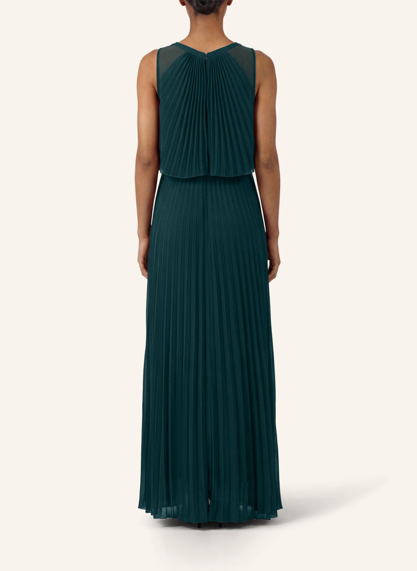 APART Langes Chiffonkleid: DUNKELGRÜN