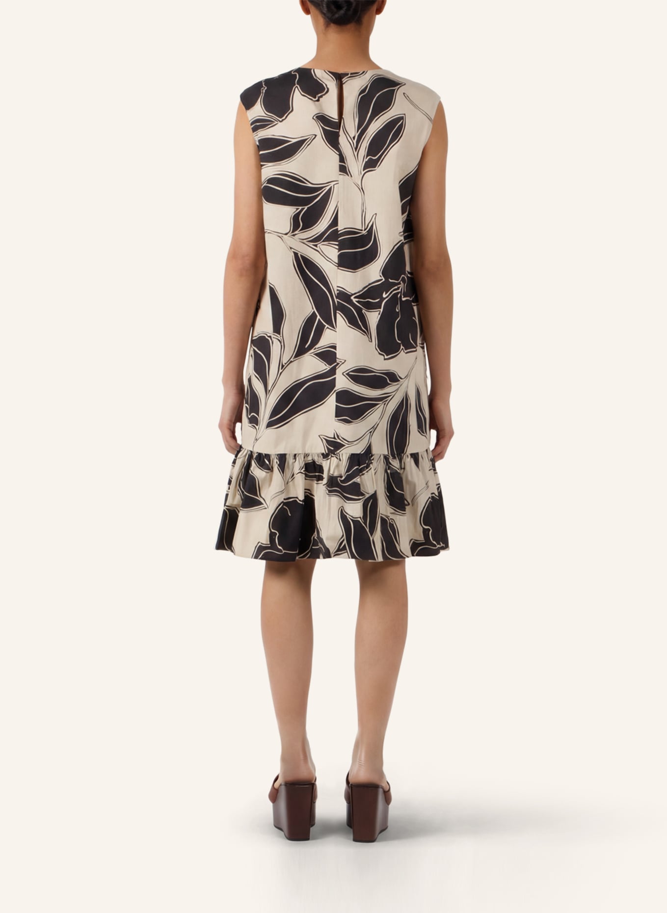 APART Kurzes Kleid: BEIGE/ SCHWARZ