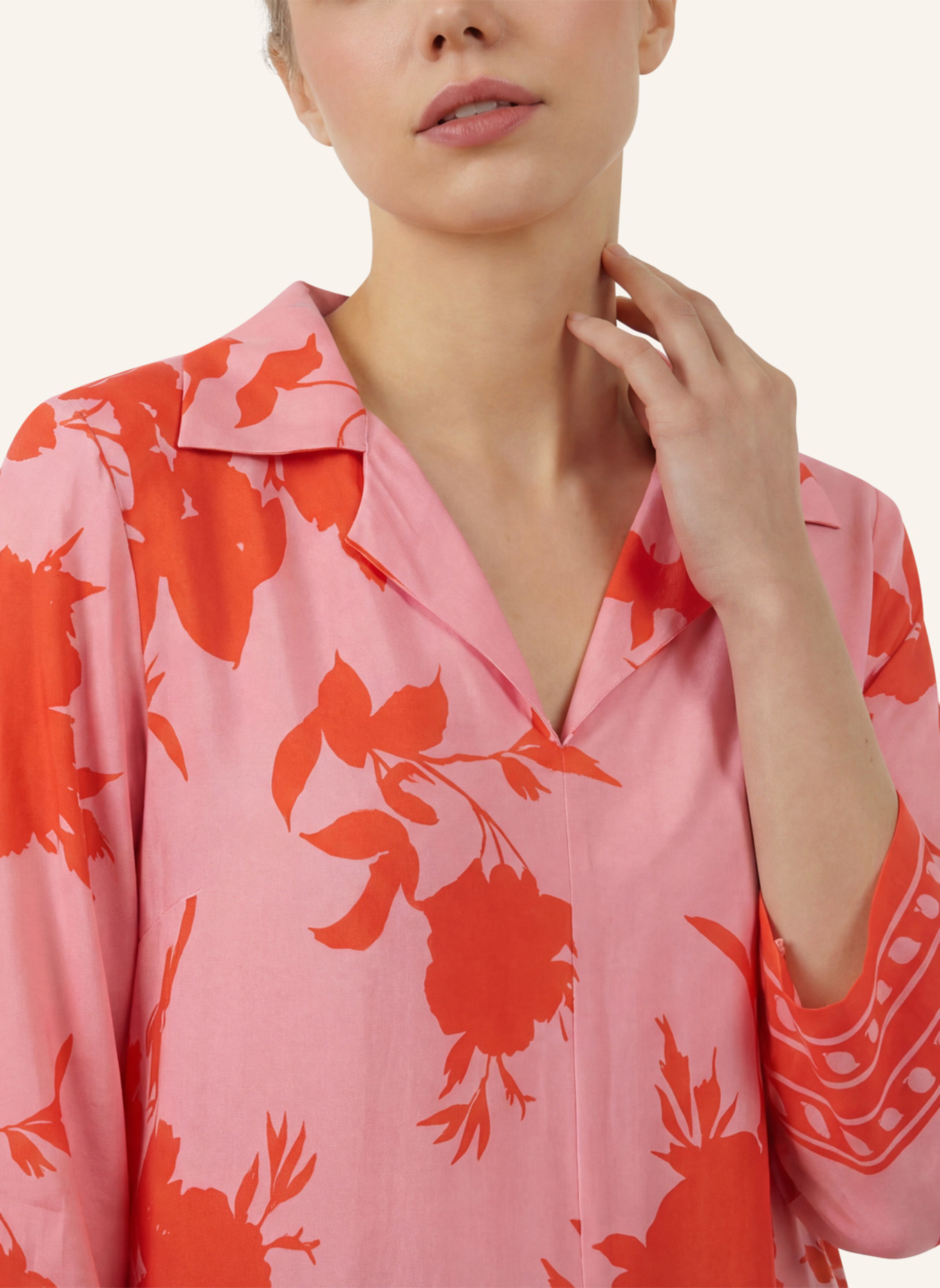 APART Langes Jerseykleid: PINK/ ORANGE