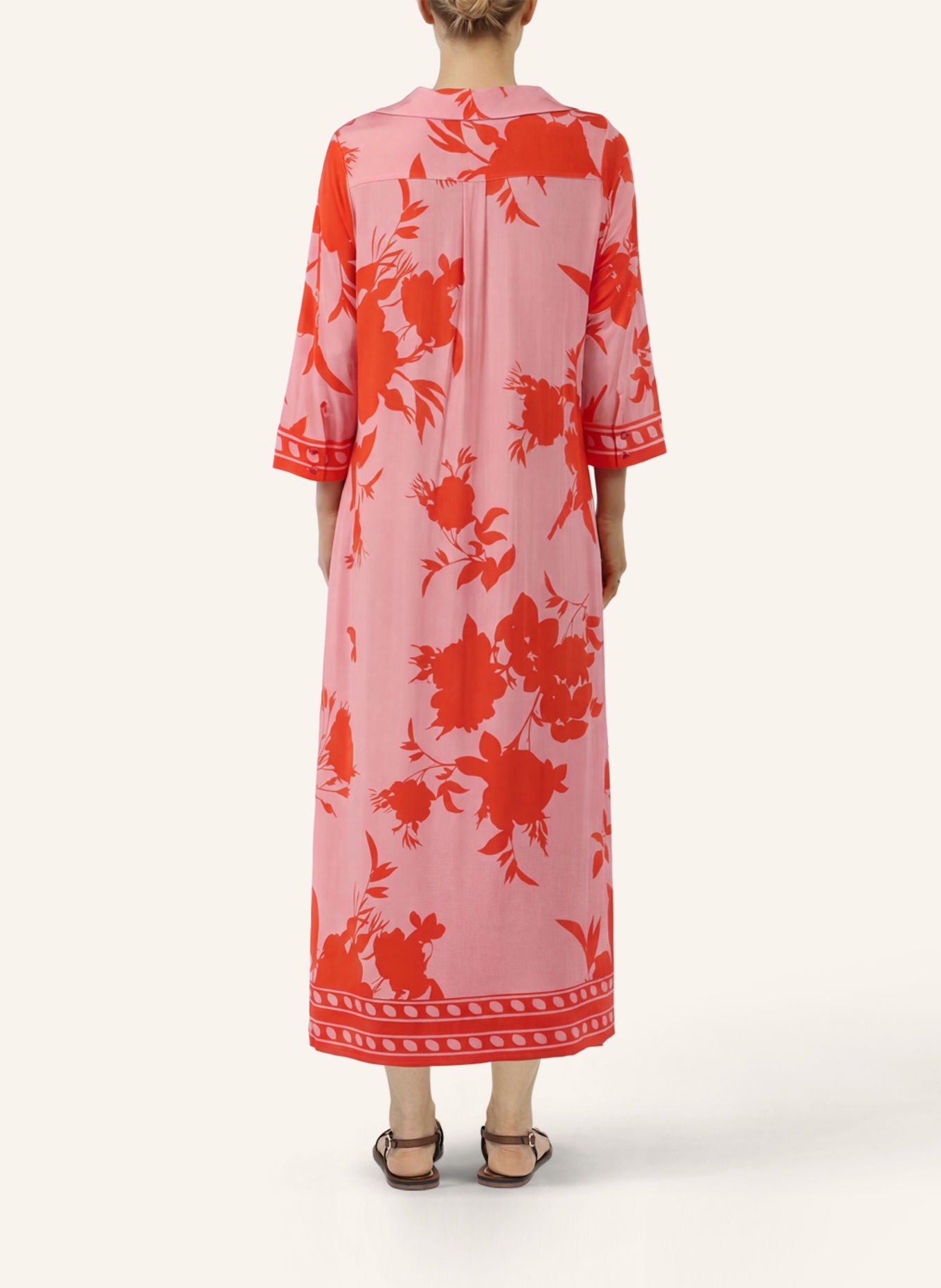 APART Langes Jerseykleid: PINK/ ORANGE