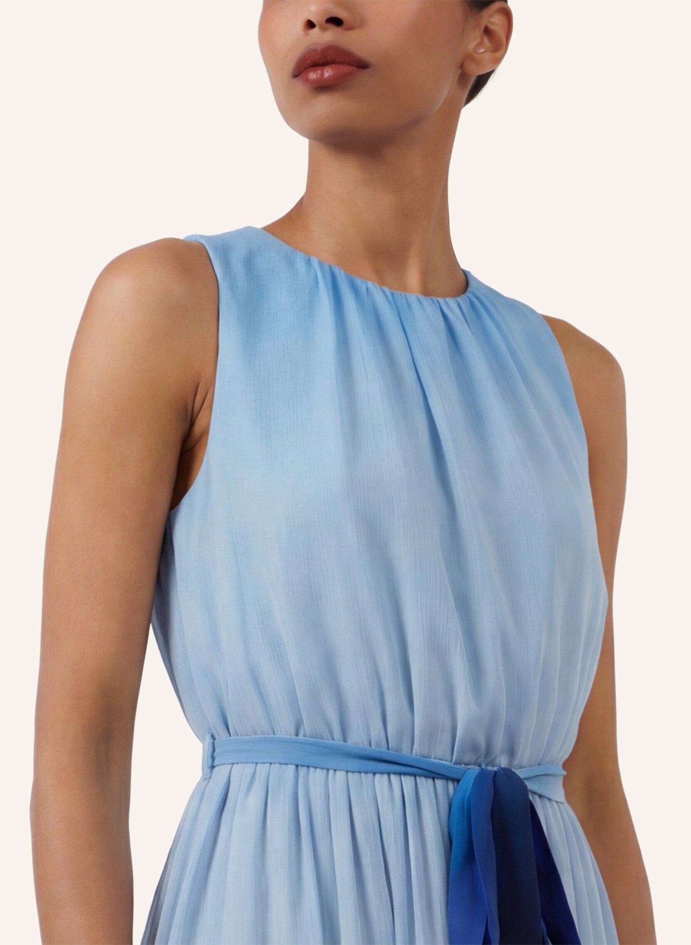 APART Chiffonkleid: HELLBLAU/ HELLGRÜN/ WEISS