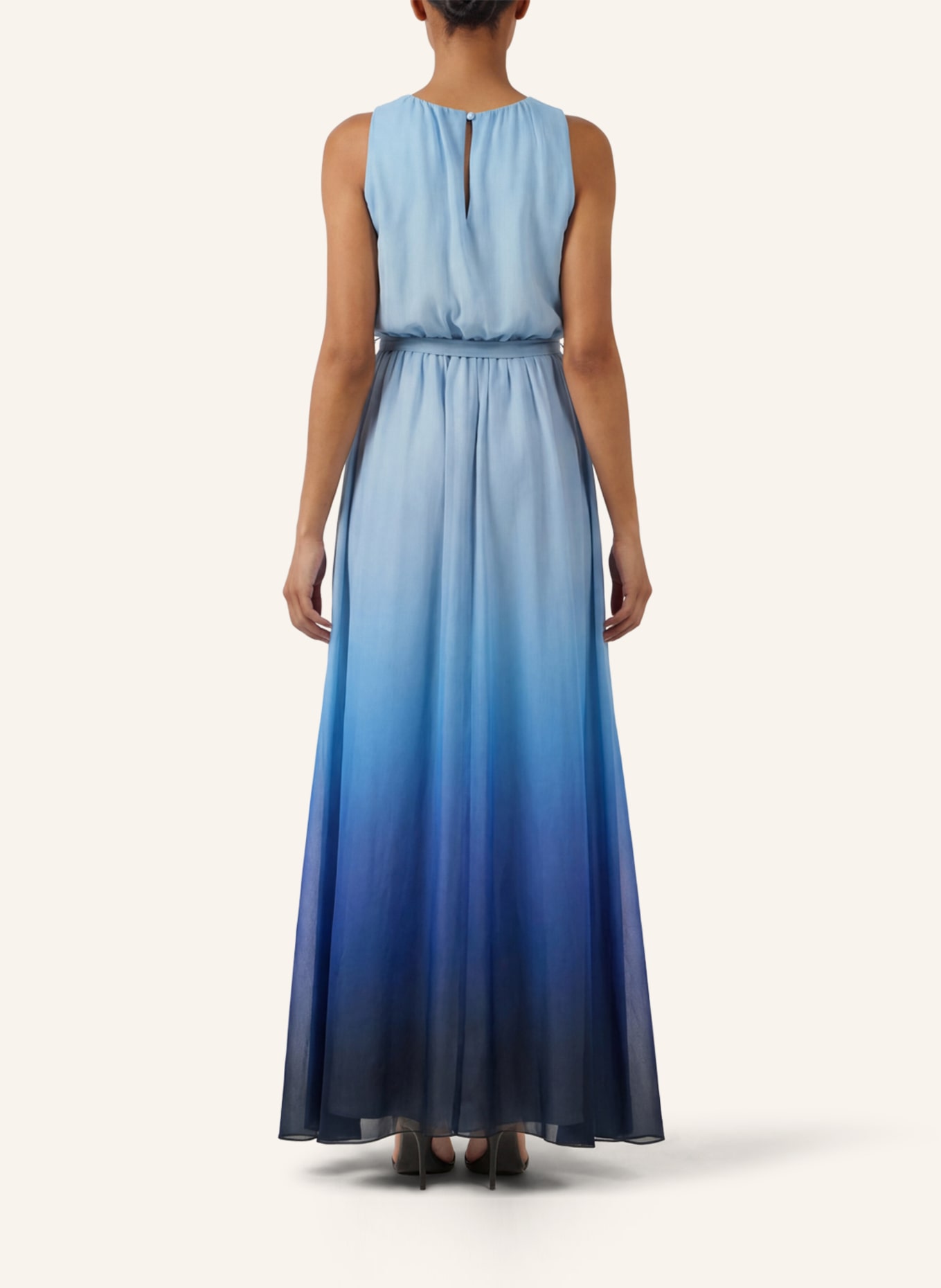 APART Chiffonkleid: HELLBLAU/ HELLGRÜN/ WEISS