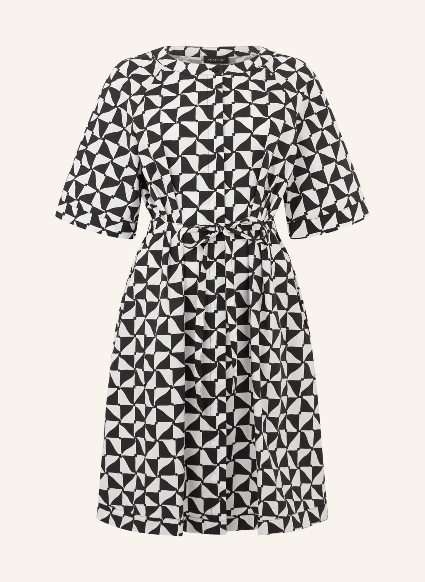 APART Kurzes Kleid: SCHWARZ/ CREME