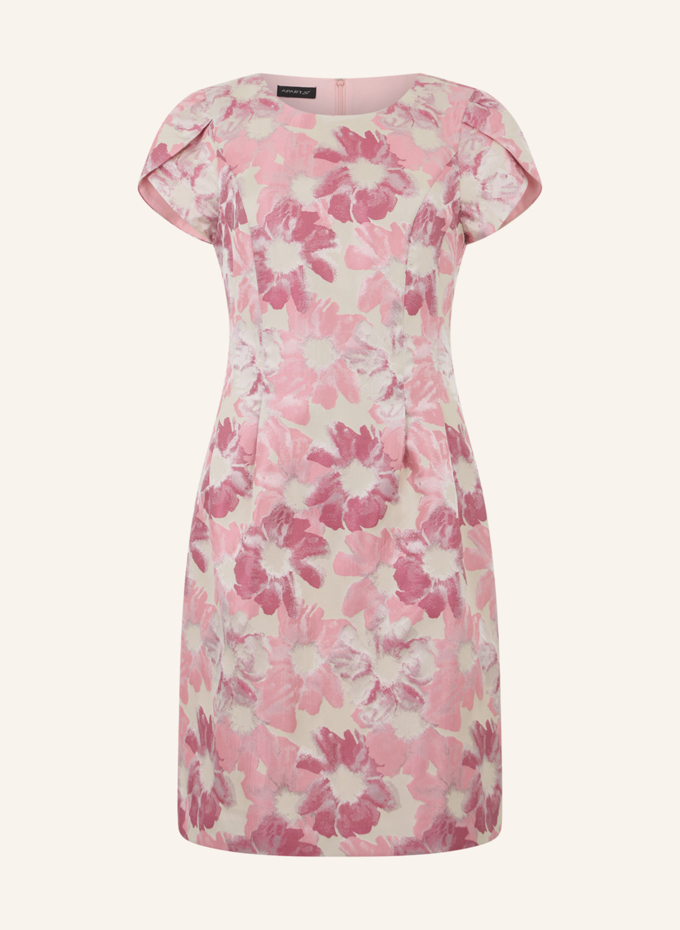 APART Kurzes Jacquardkleid: CREME/ ROSA
