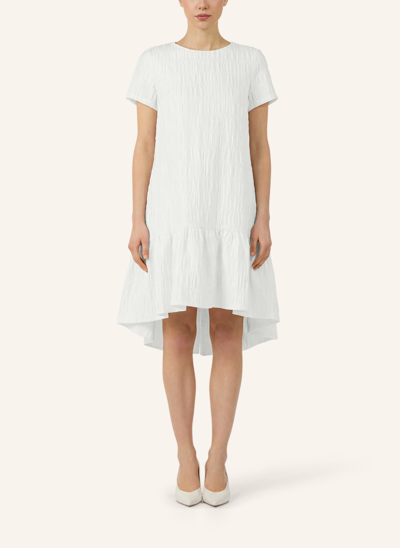 APART Kurzes Cloqué Kleid: CREME