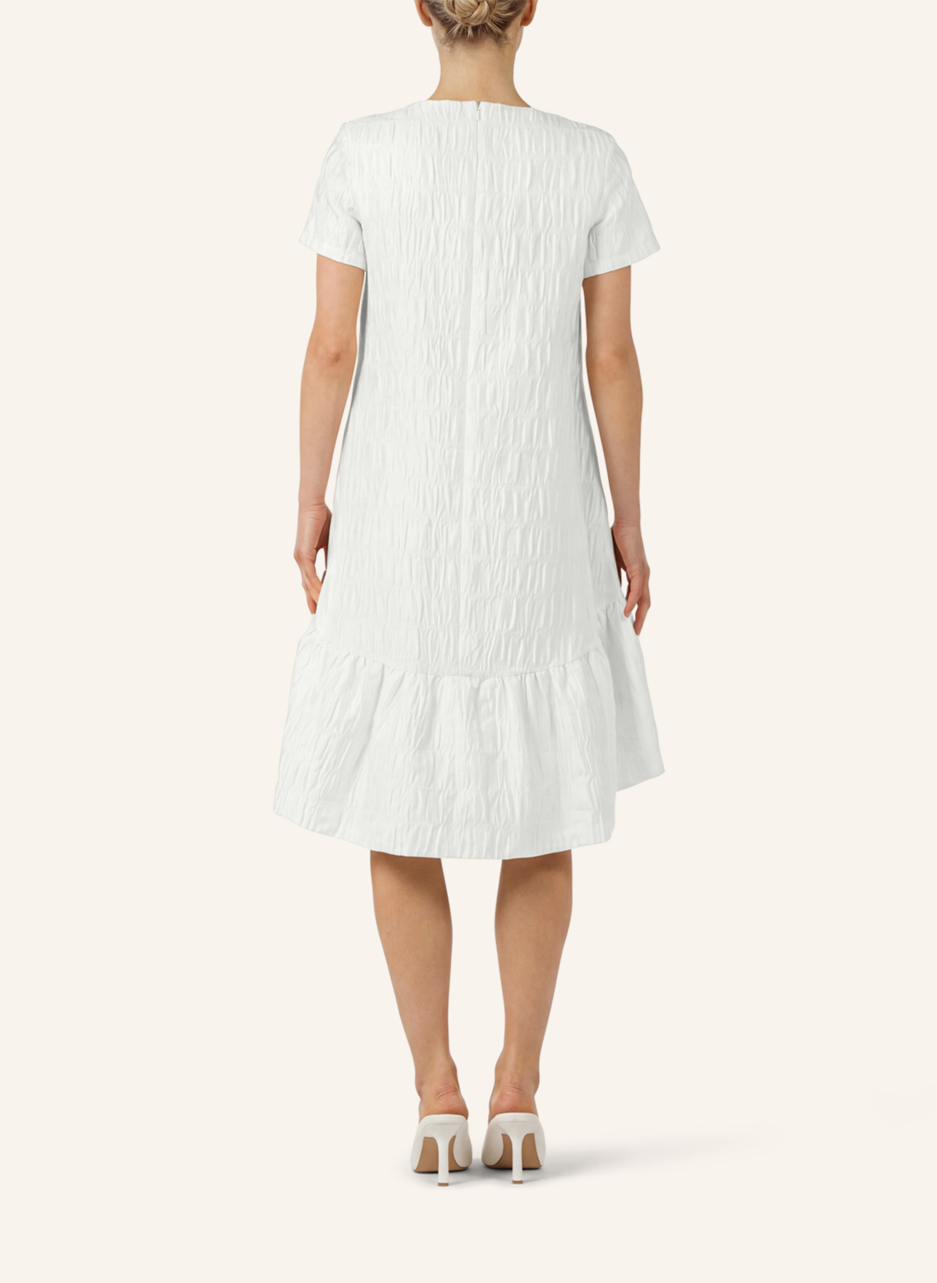 APART Kurzes Cloqué Kleid: CREME