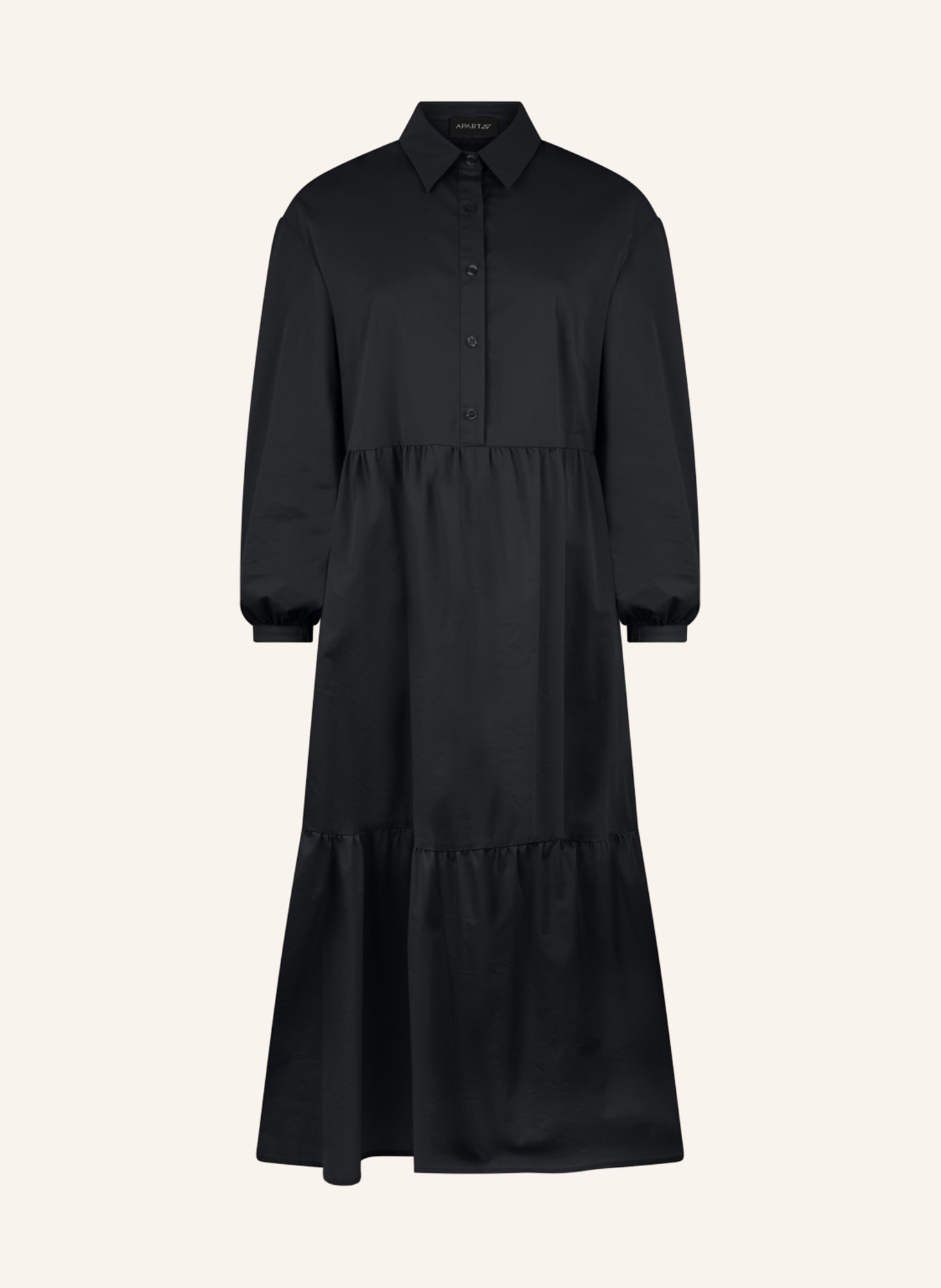 APART Midi Kleid: SCHWARZ