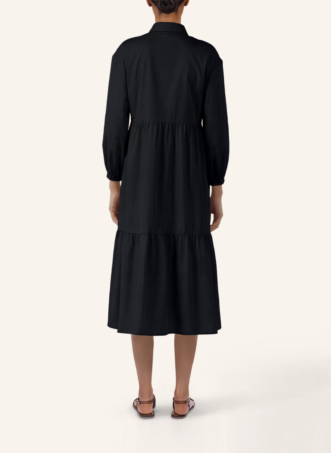 APART Midi Kleid: SCHWARZ