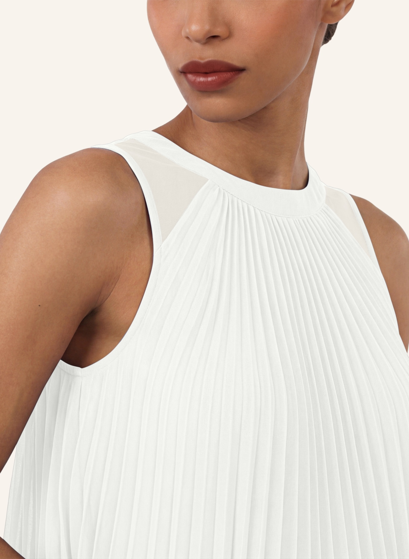 APART Langes Chiffonkleid: CREME