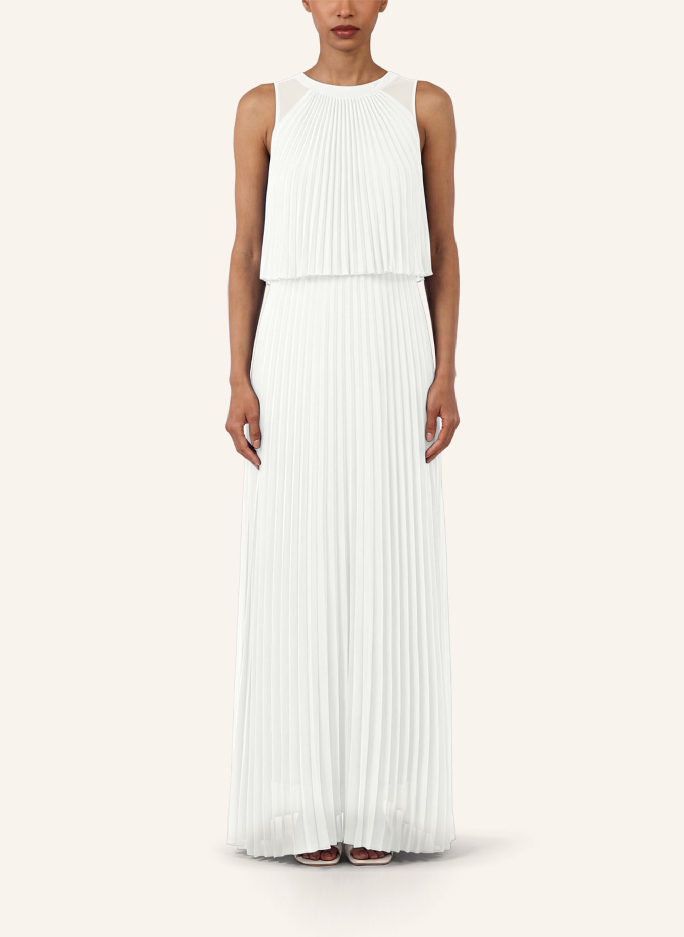 APART Langes Chiffonkleid: CREME