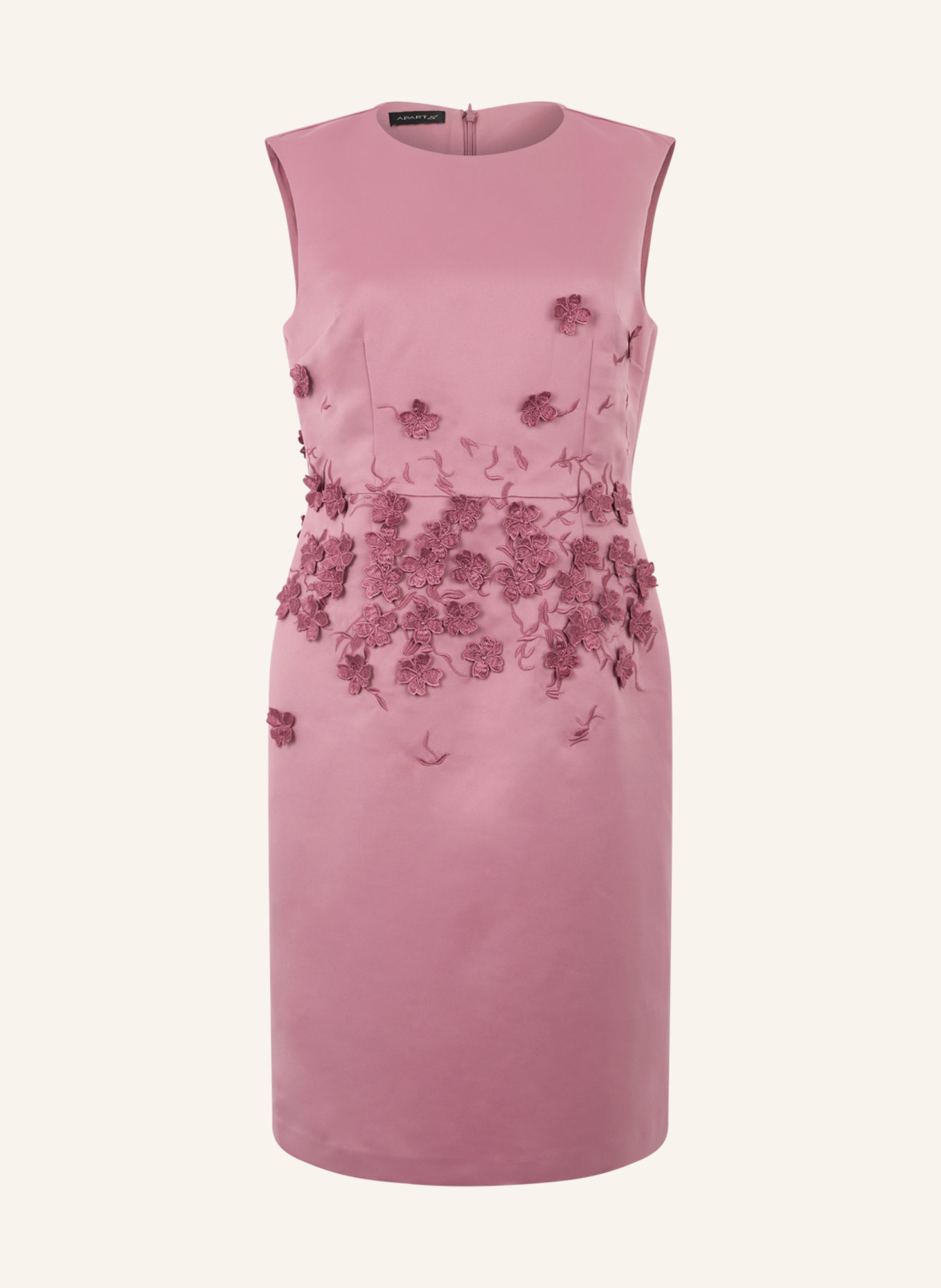 APART Etuikleid mit 3D Blumen: ROSÉ
