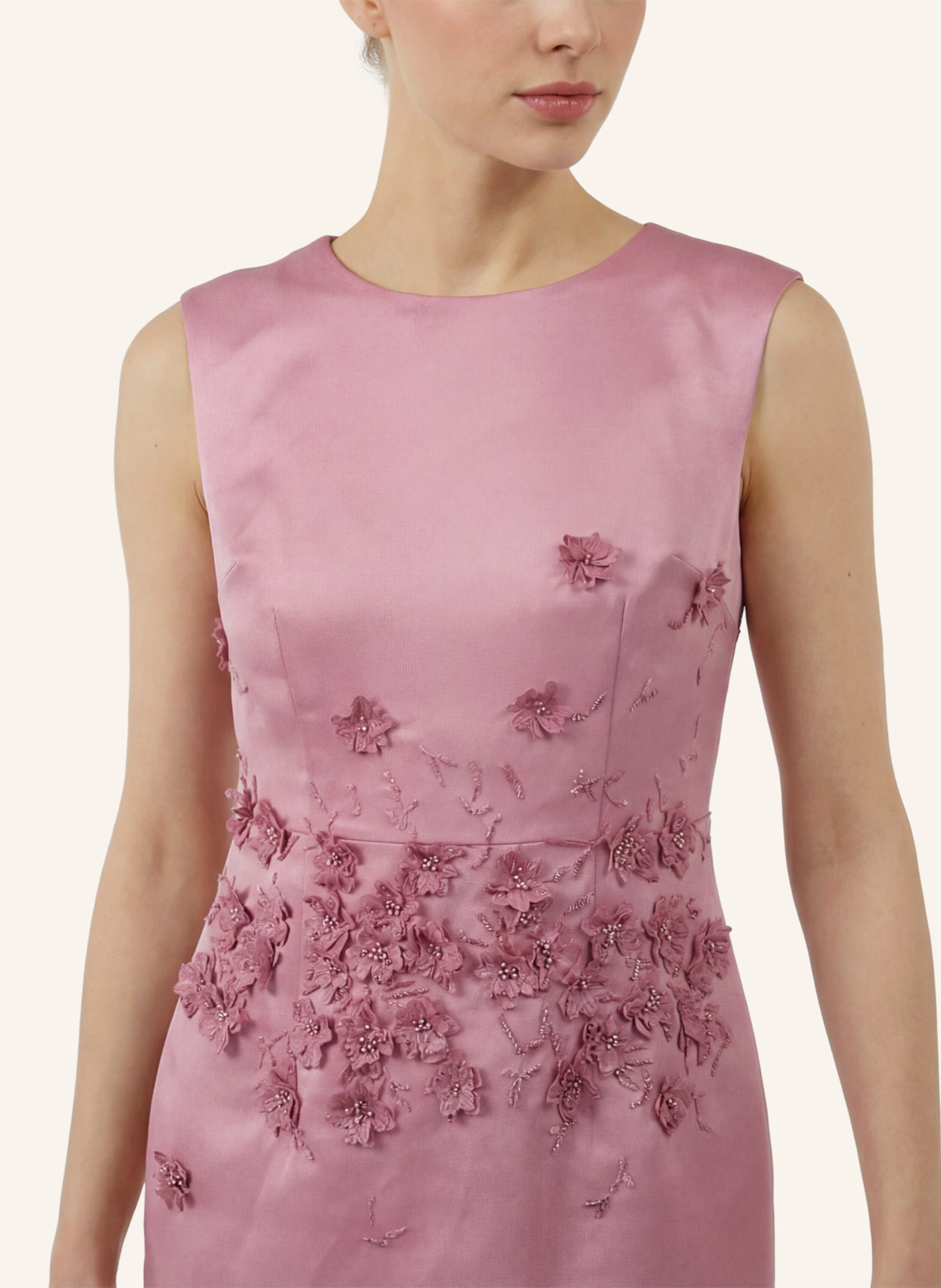 APART Etuikleid mit 3D Blumen: ROSÉ