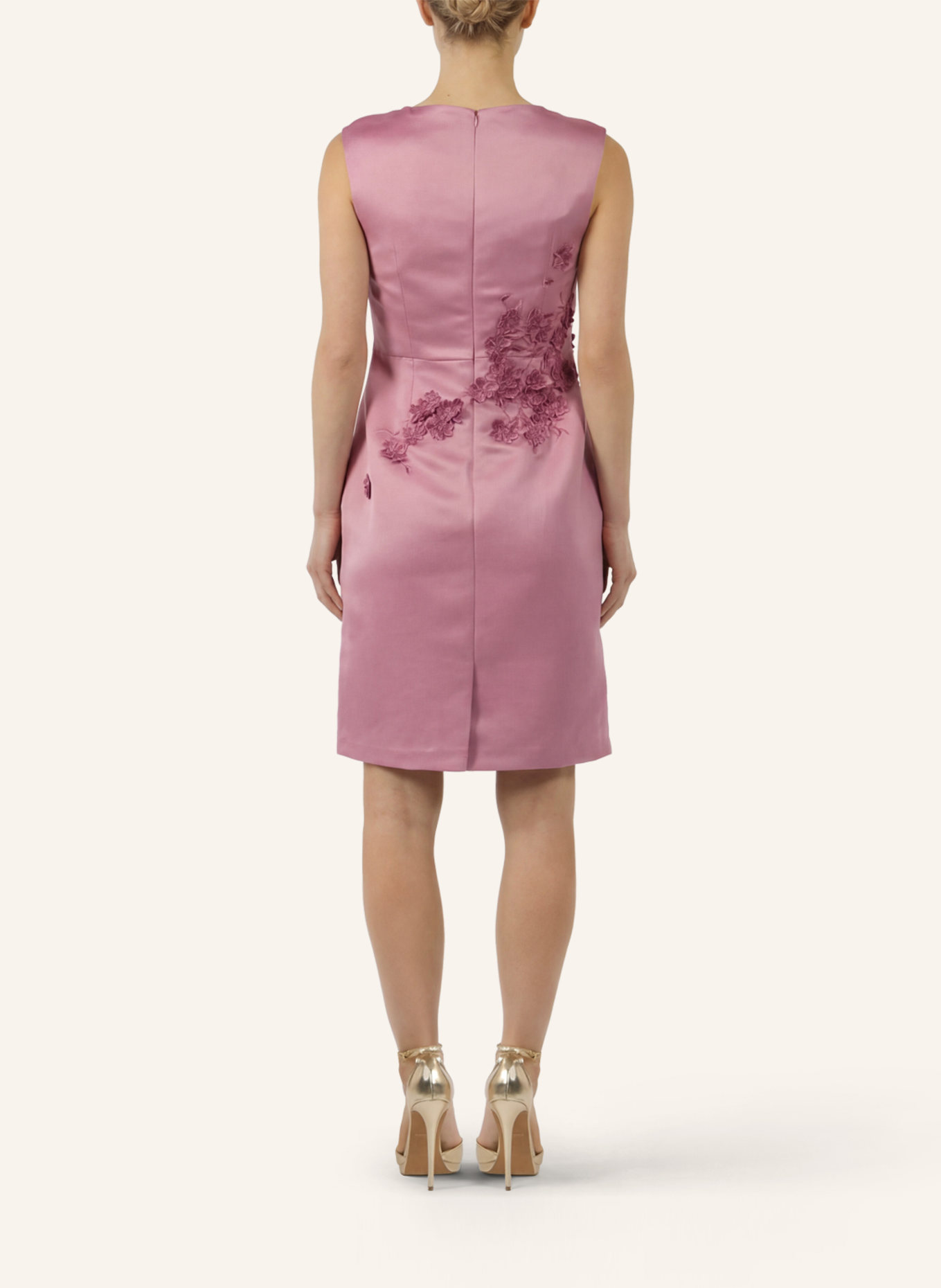 APART Etuikleid mit 3D Blumen: ROSÉ