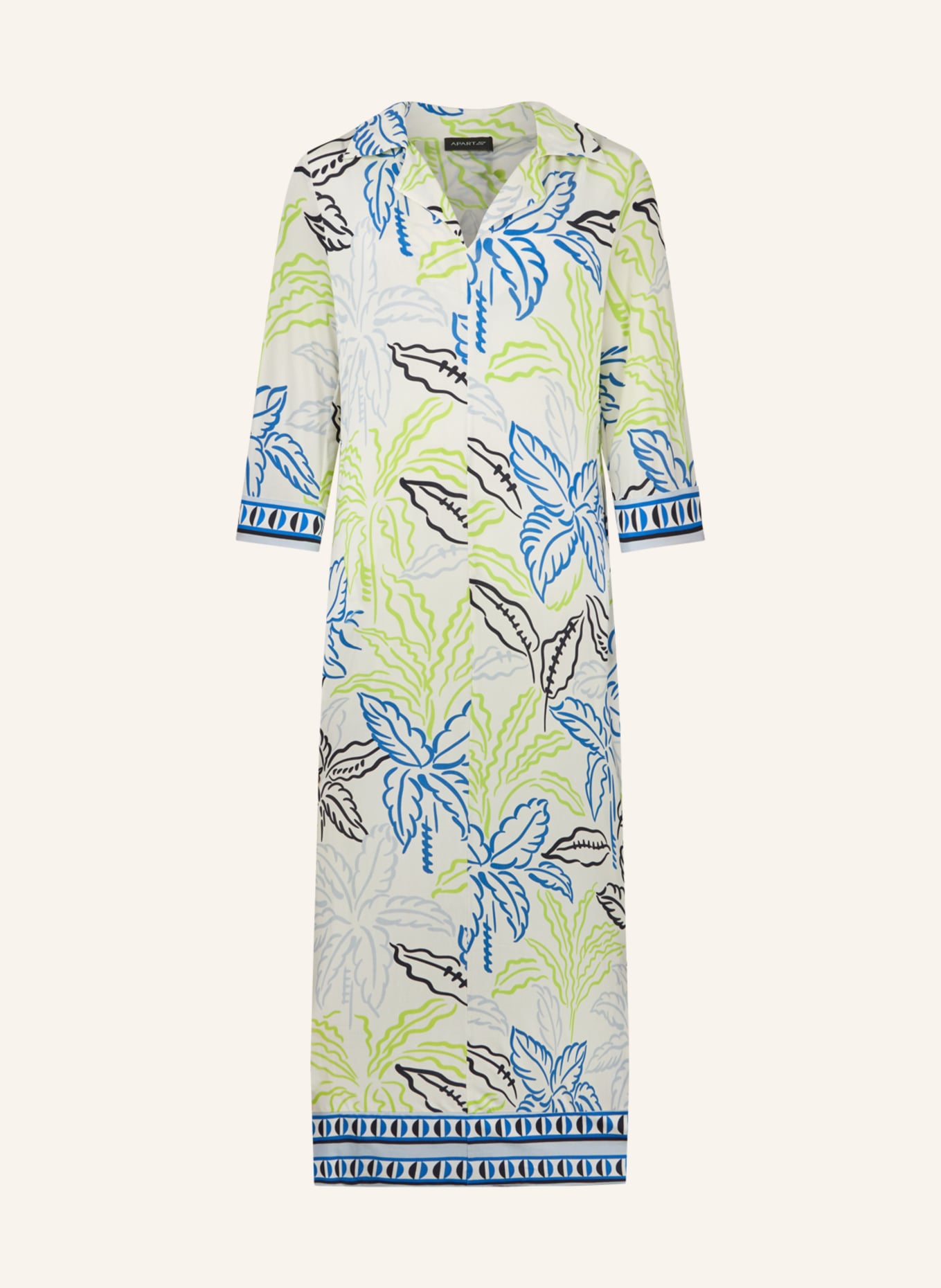 APART Langes Jerseykleid: CREME/ NUDE