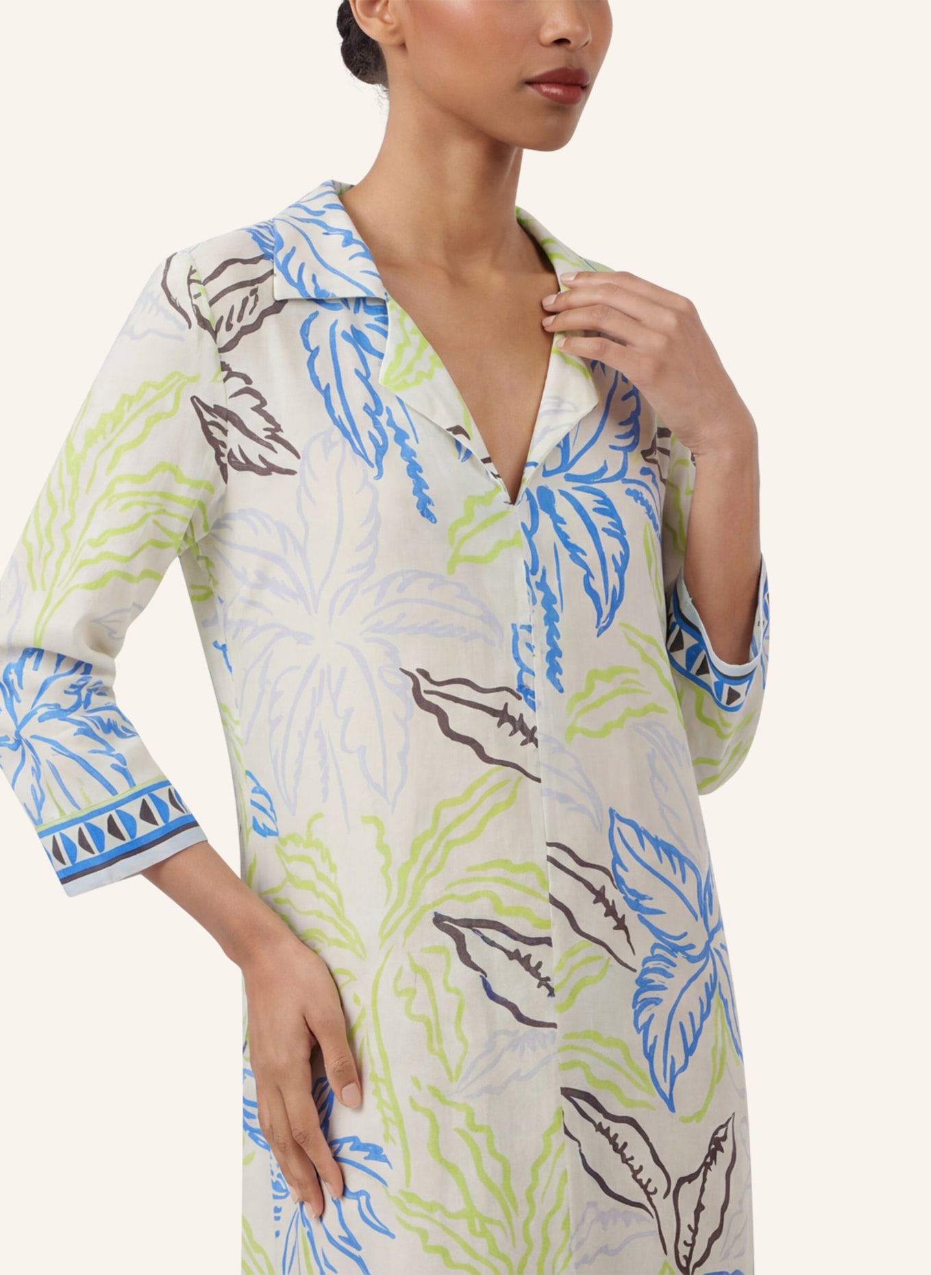 APART Langes Jerseykleid: CREME/ NUDE