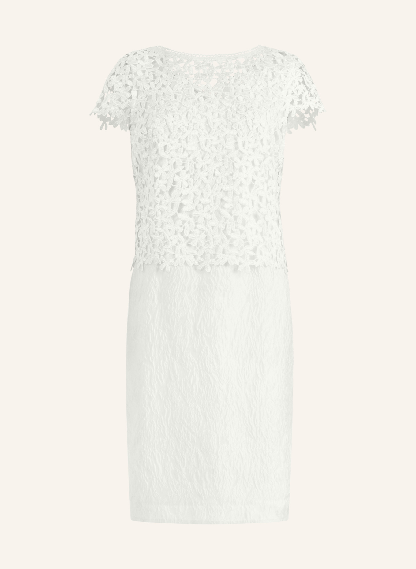 APART Etuikleid mit Spitzenjäckchen: CREME