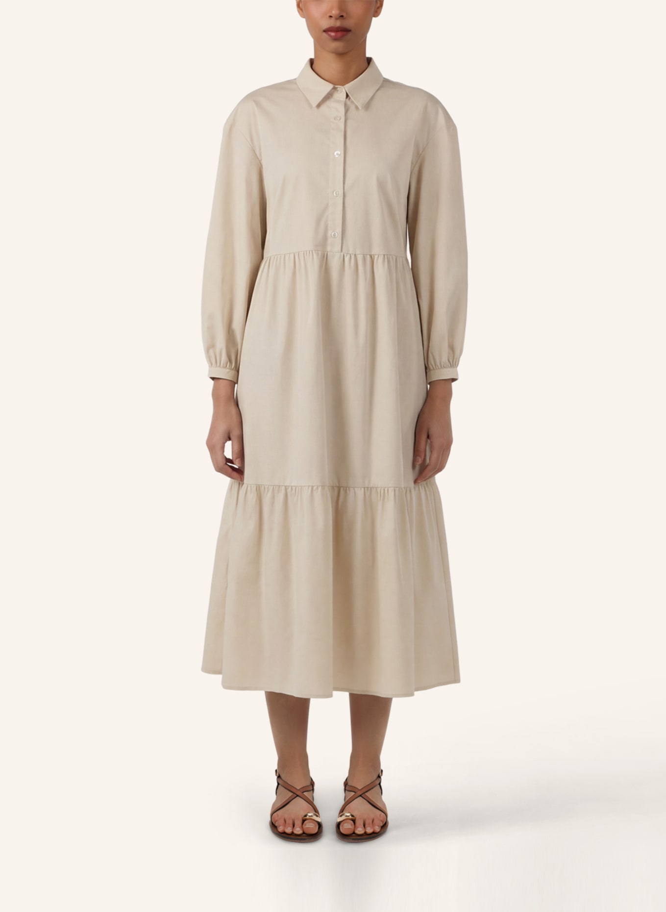 APART Midi Kleid: BEIGE