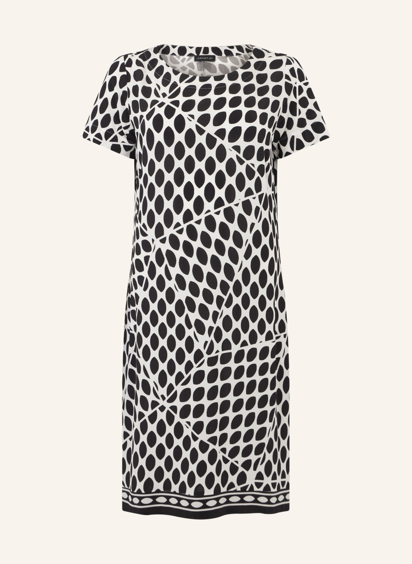 APART Jerseykleid: SCHWARZ/ CREME