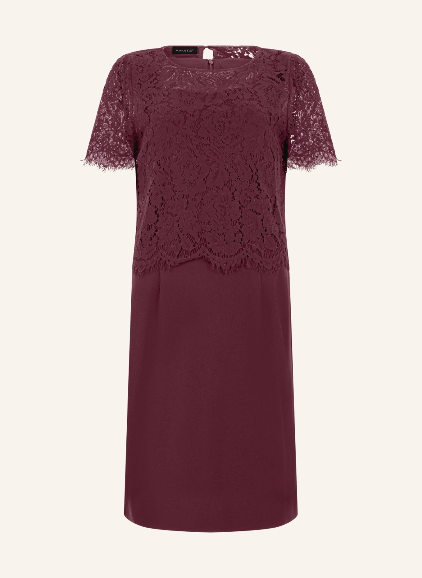 APART Etuikleid mit Spitzenjäckchen: ROT